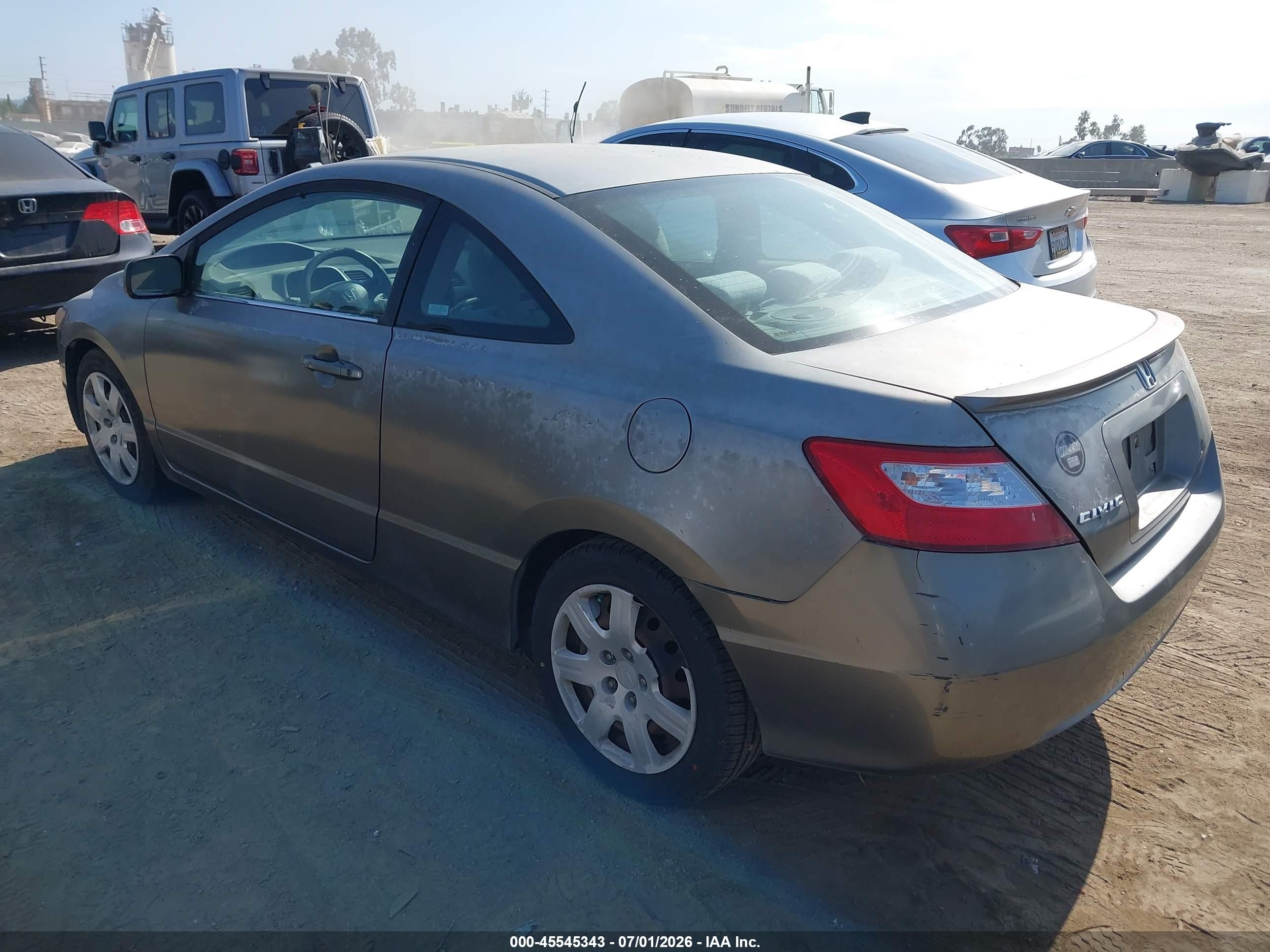 2007 Honda Civic Lx Gray vin: 2HGFG11667H514327