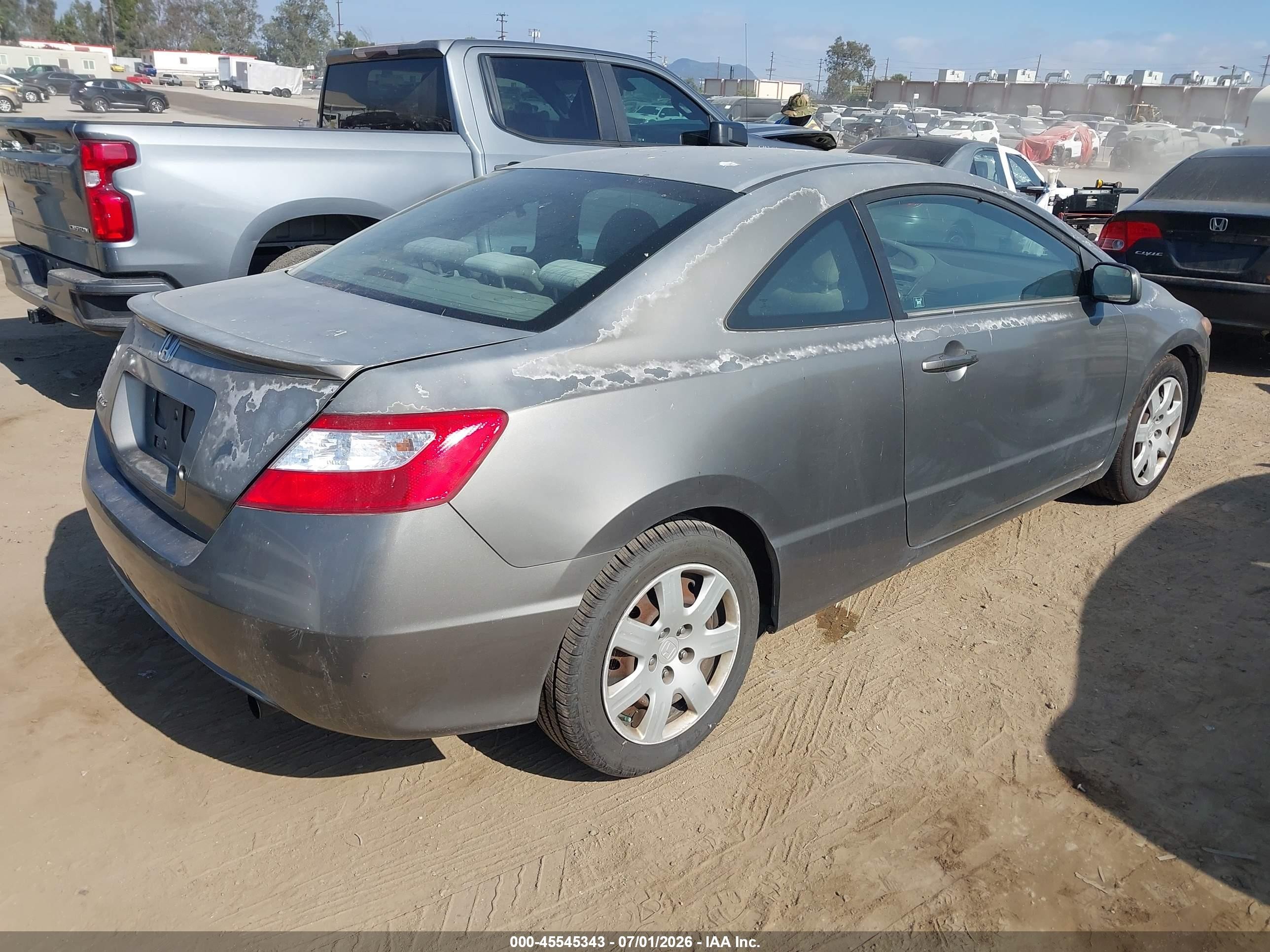 2007 Honda Civic Lx Gray vin: 2HGFG11667H514327