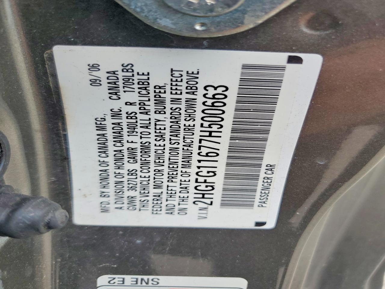 2007 Honda Civic Lx Gray vin: 2HGFG11677H500663