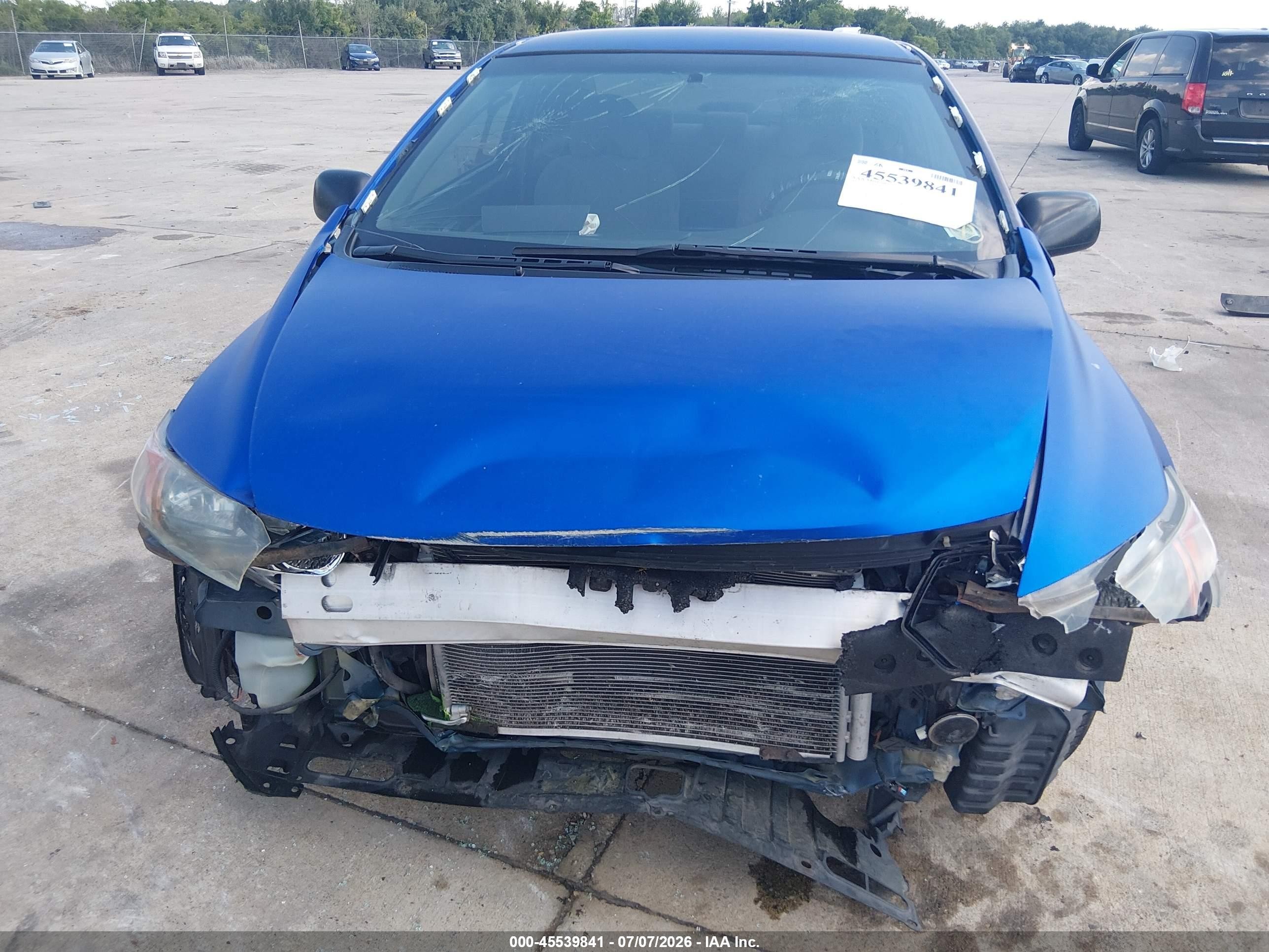 2007 Honda Civic Lx Blue vin: 2HGFG11687H542808