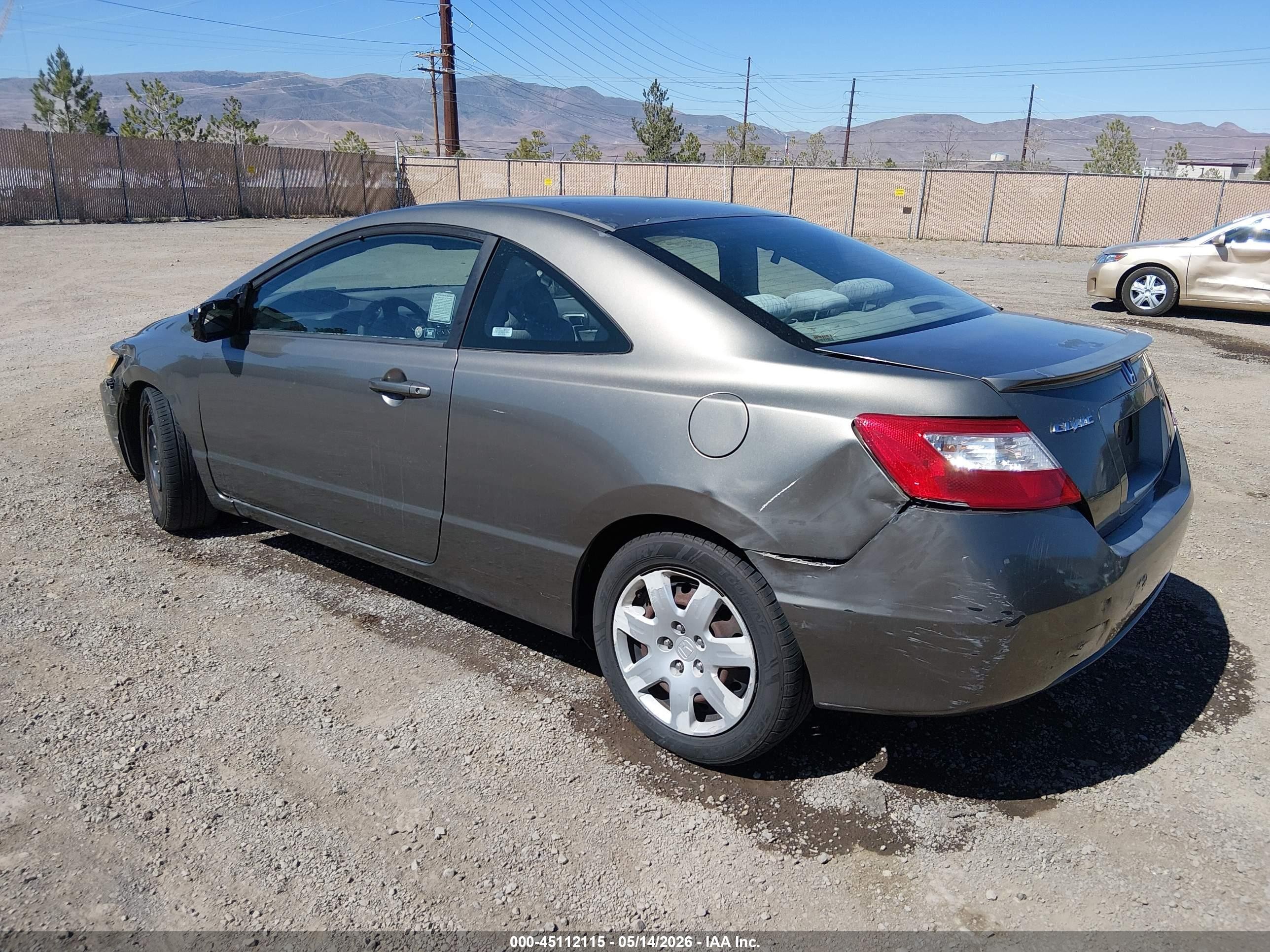 2007 Honda Civic Lx Gray vin: 2HGFG116X7H566835