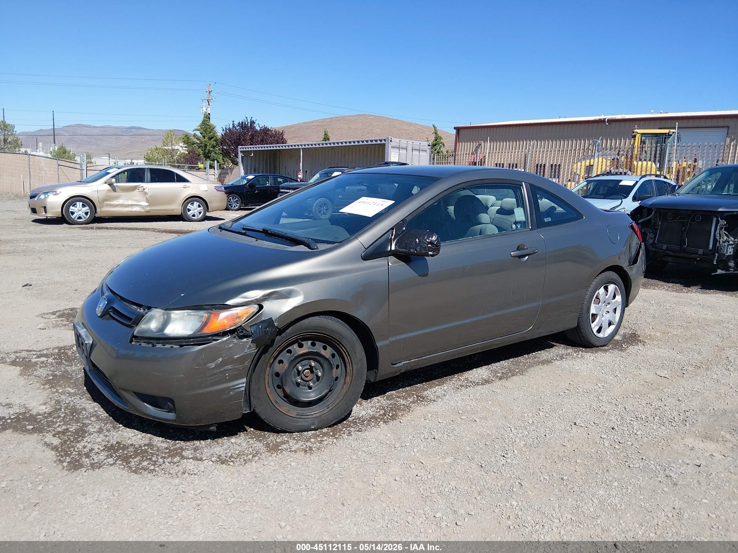 2007 Honda Civic Lx Gray vin: 2HGFG116X7H566835