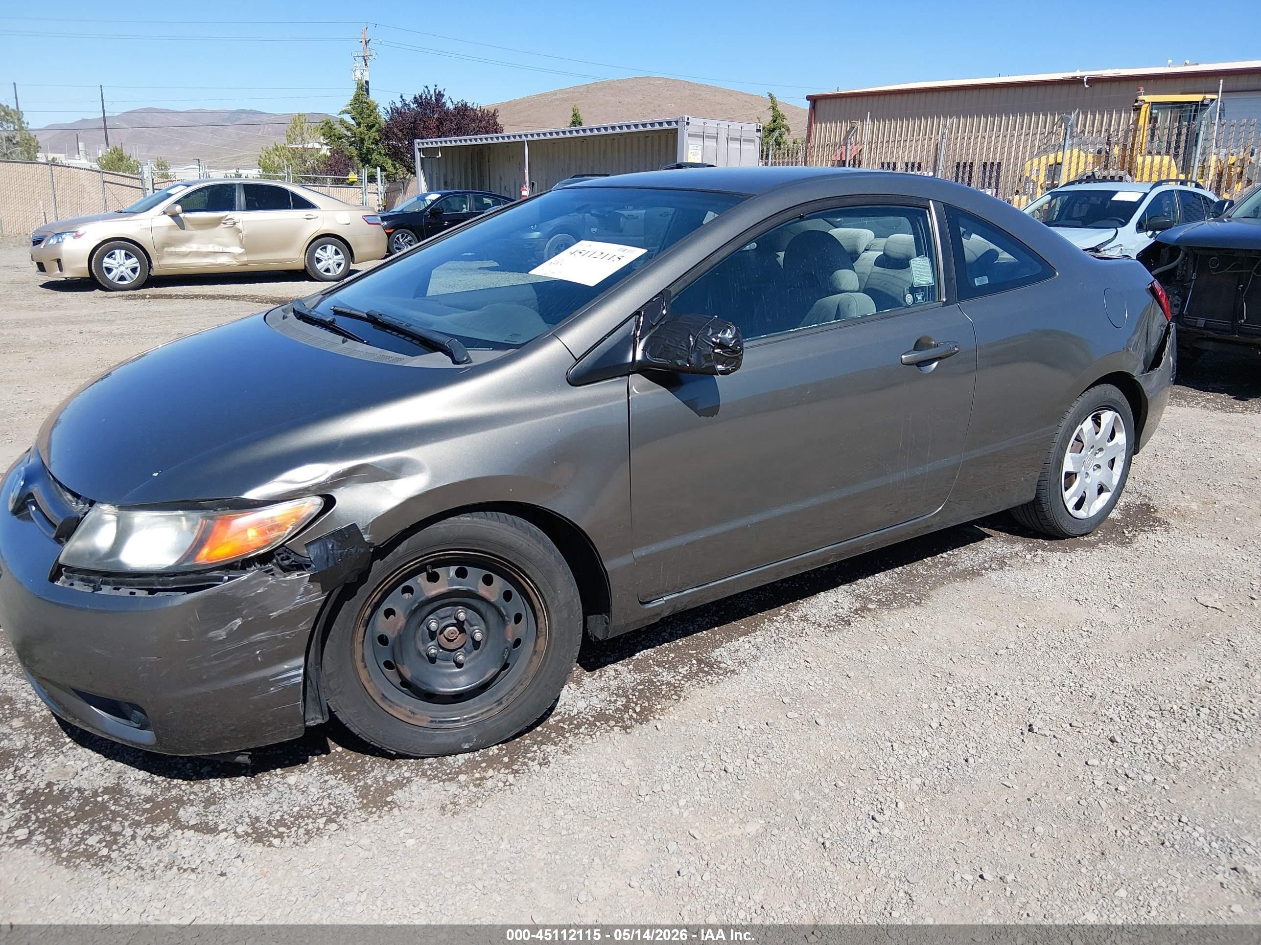 2007 Honda Civic Lx Gray vin: 2HGFG116X7H566835