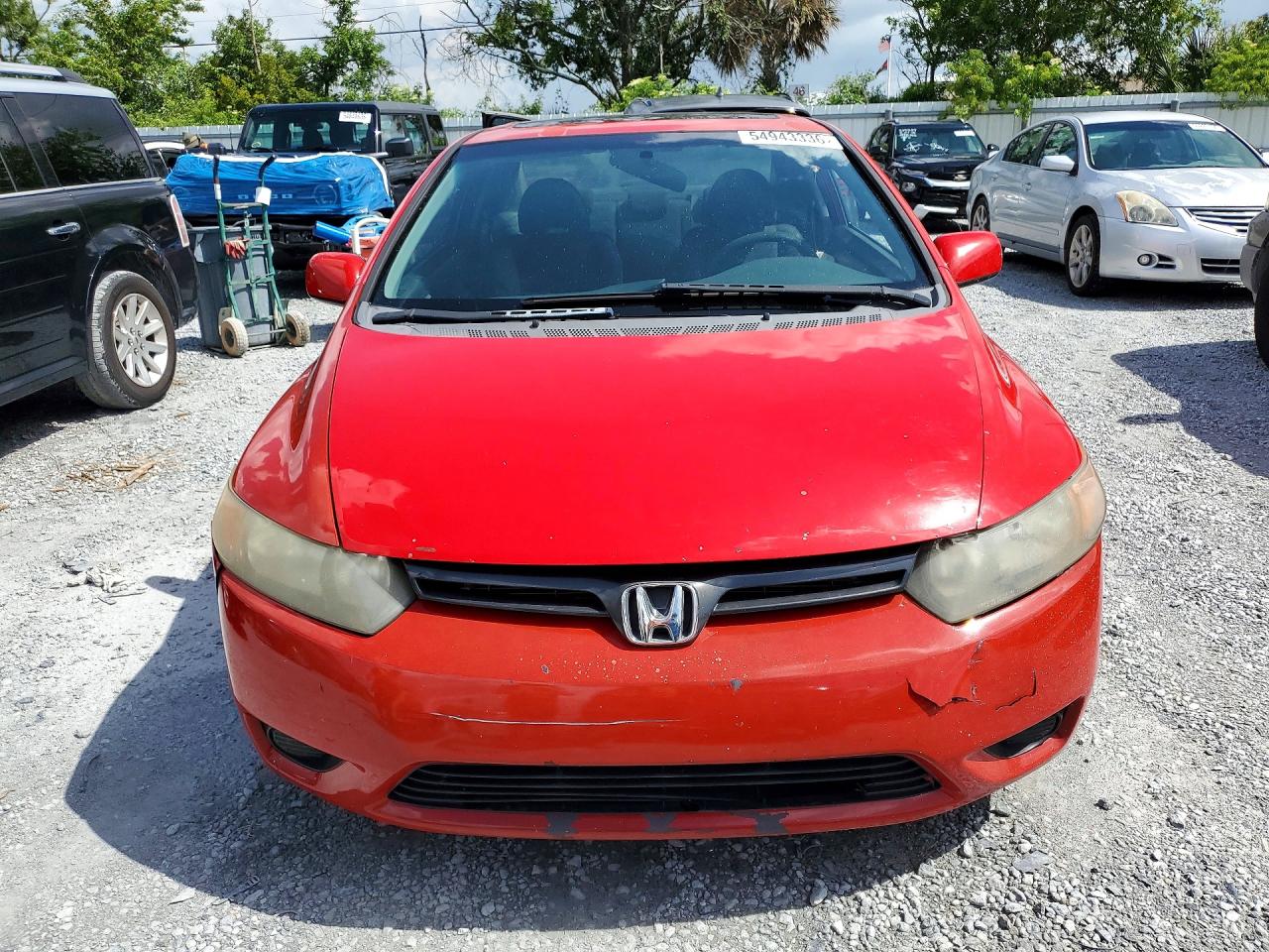 2007 Honda Civic Ex Red vin: 2HGFG11807H565310