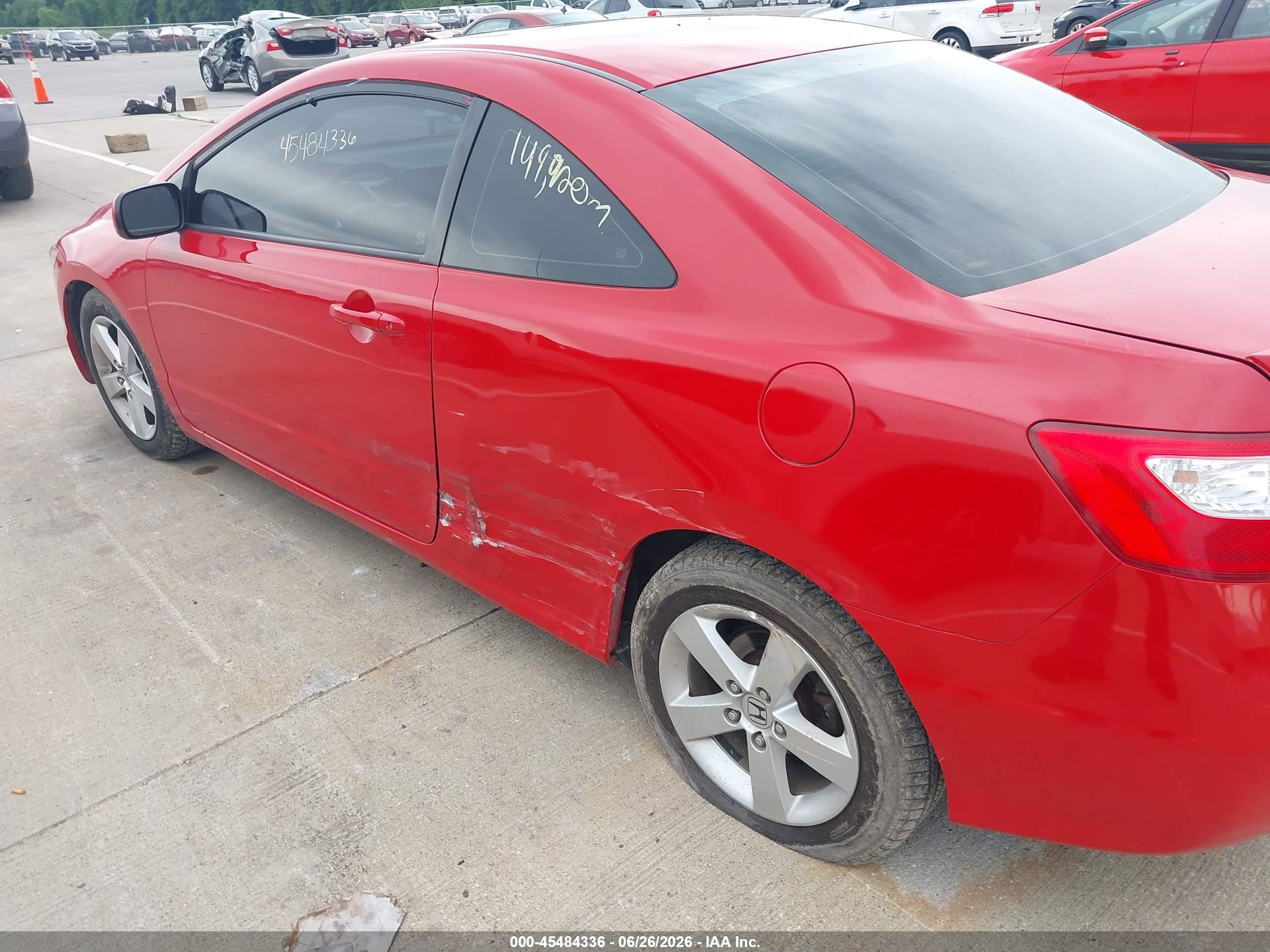2006 Honda Civic Ex Red vin: 2HGFG11826H553500
