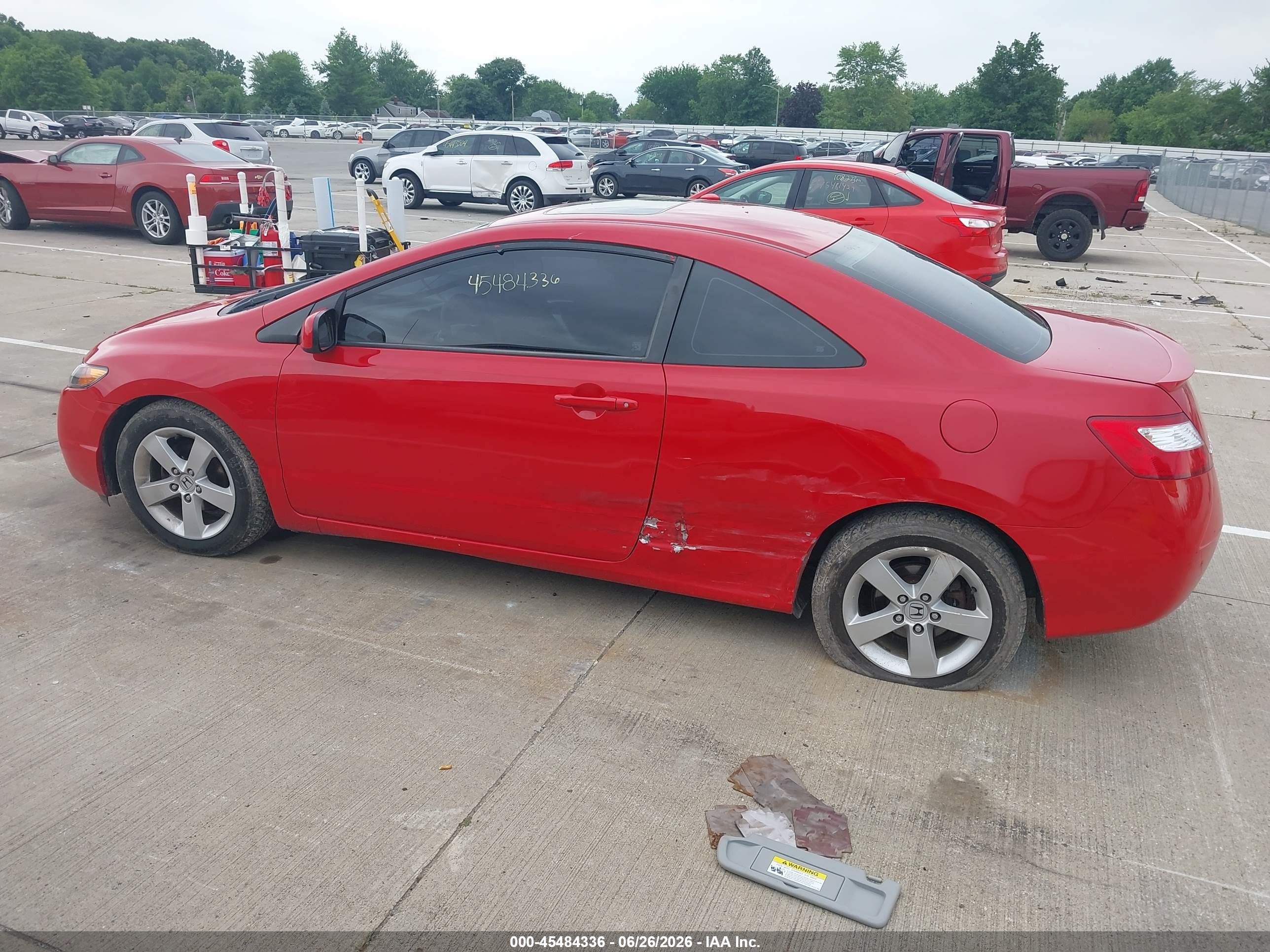 2006 Honda Civic Ex Red vin: 2HGFG11826H553500