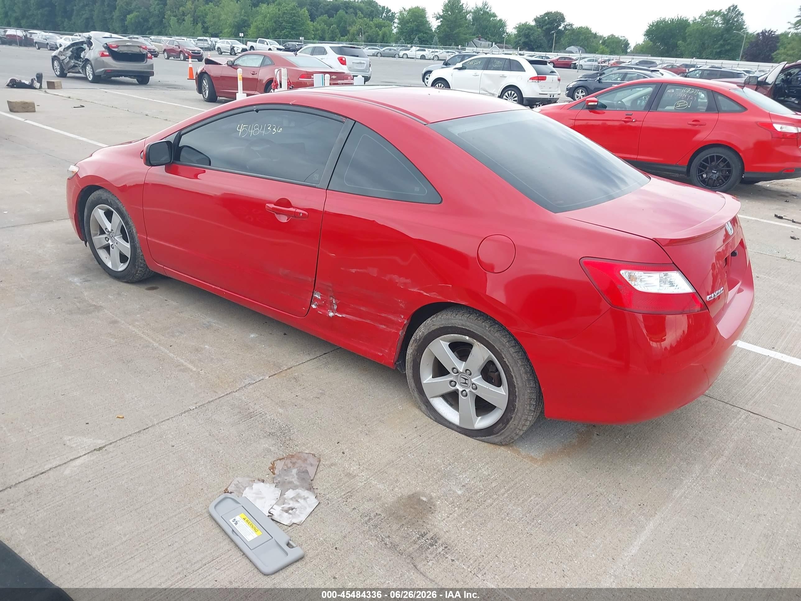 2006 Honda Civic Ex Red vin: 2HGFG11826H553500
