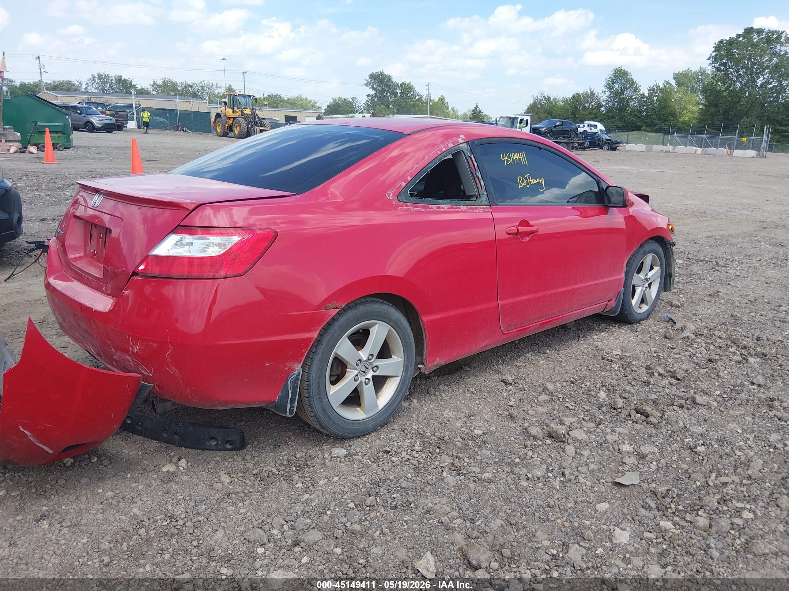 2007 Honda Civic Ex Red vin: 2HGFG11827H574624