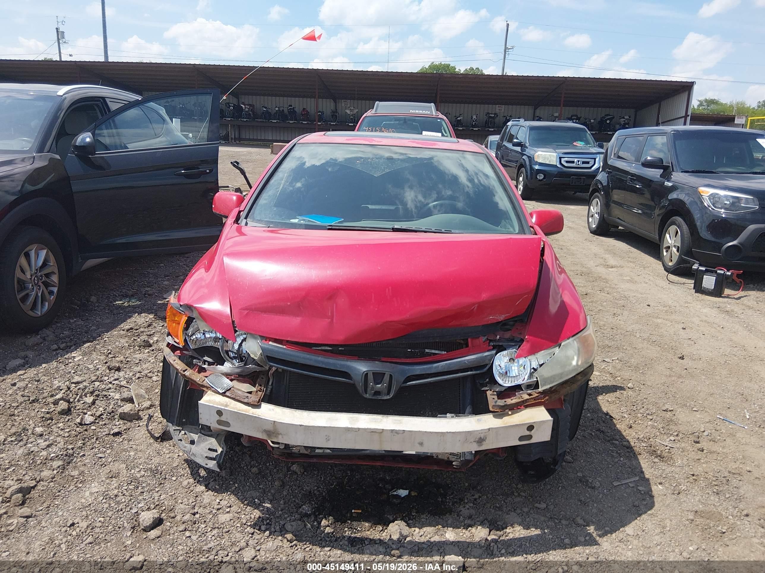 2007 Honda Civic Ex Red vin: 2HGFG11827H574624