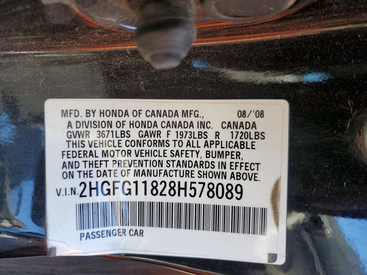2008 Honda Civic Ex Blue vin: 2HGFG11828H578089