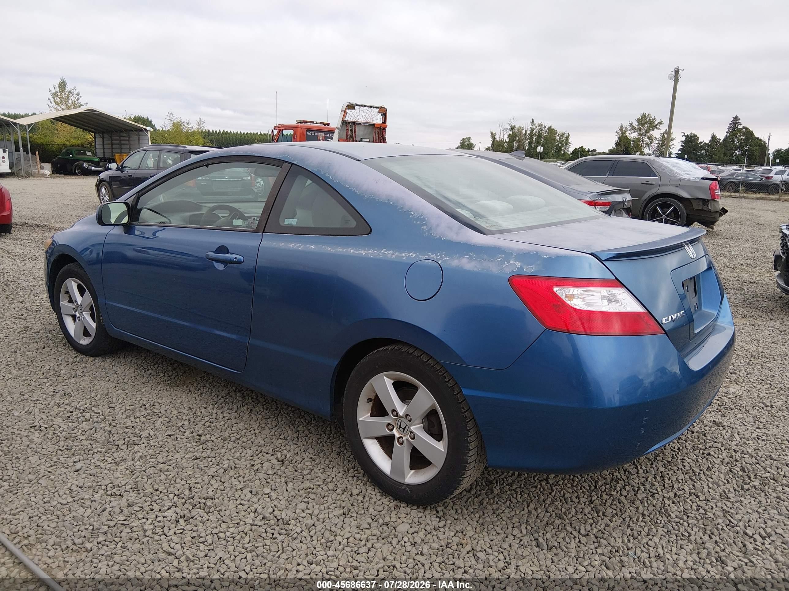 2006 Honda Civic Ex Blue vin: 2HGFG11836H502796