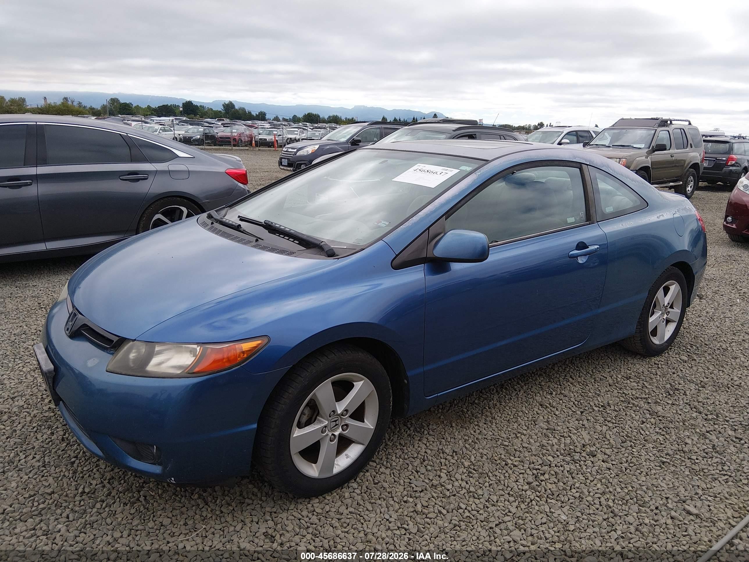 2006 Honda Civic Ex Blue vin: 2HGFG11836H502796