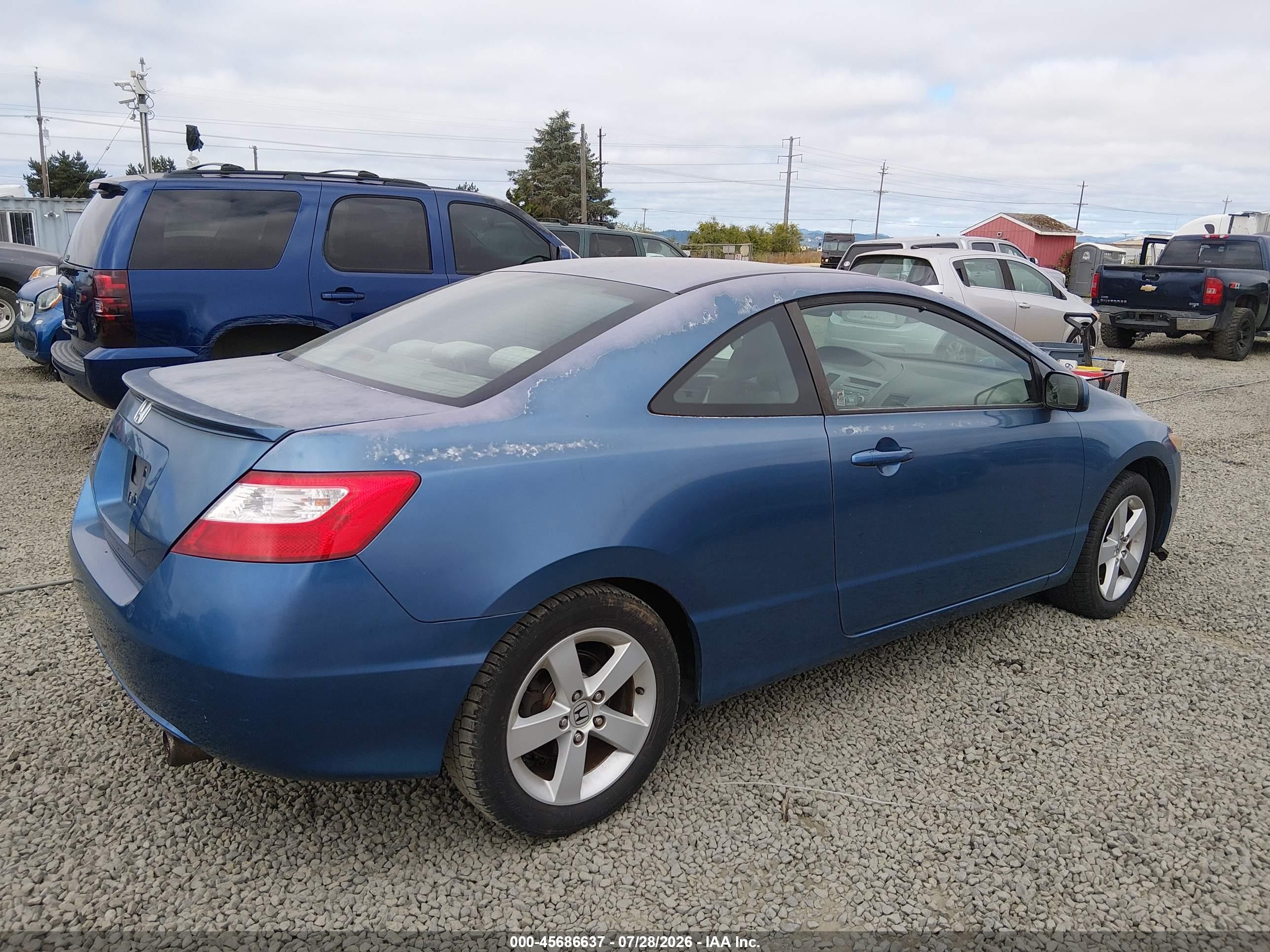 2006 Honda Civic Ex Blue vin: 2HGFG11836H502796