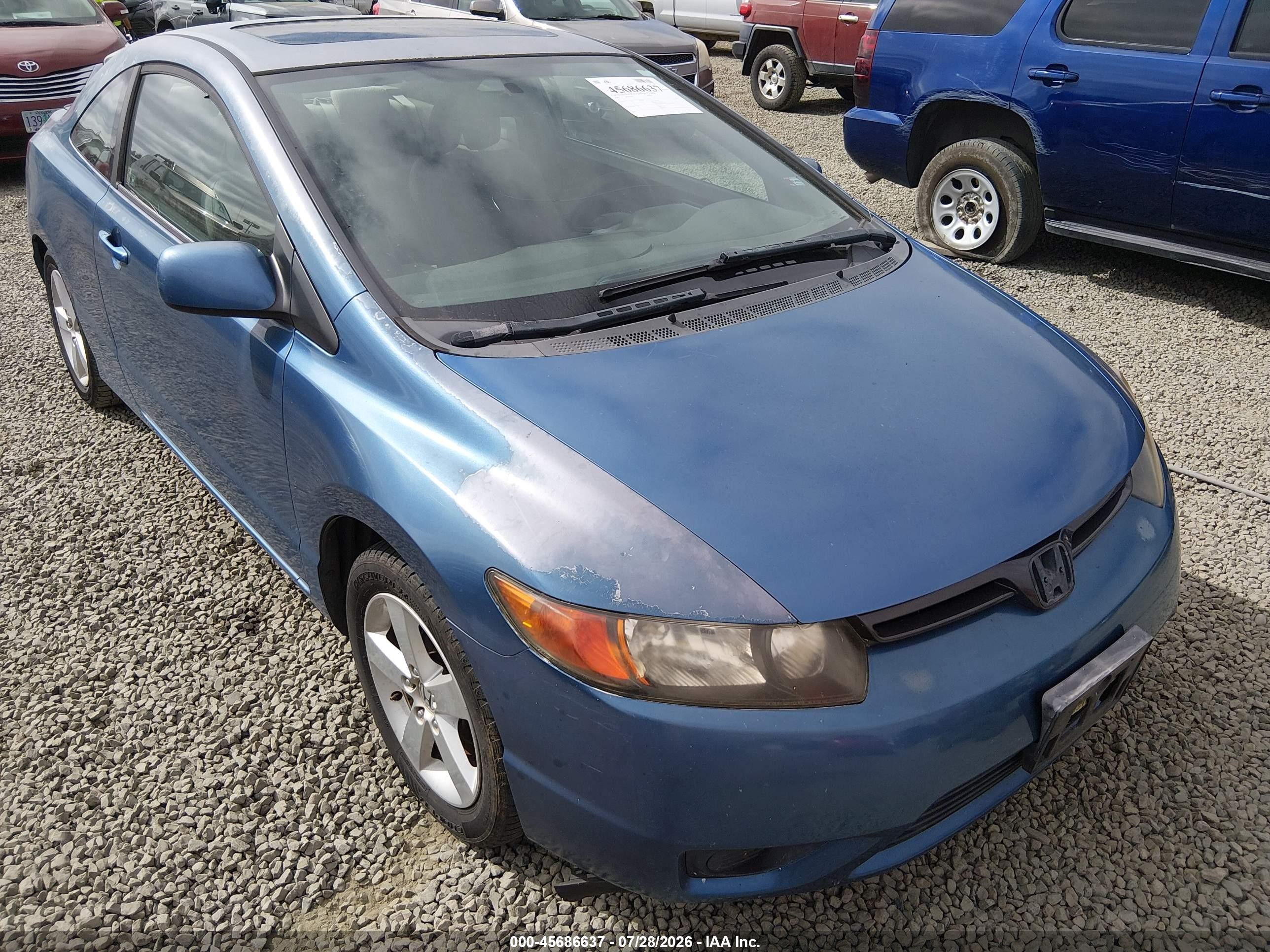 2006 Honda Civic Ex Blue vin: 2HGFG11836H502796