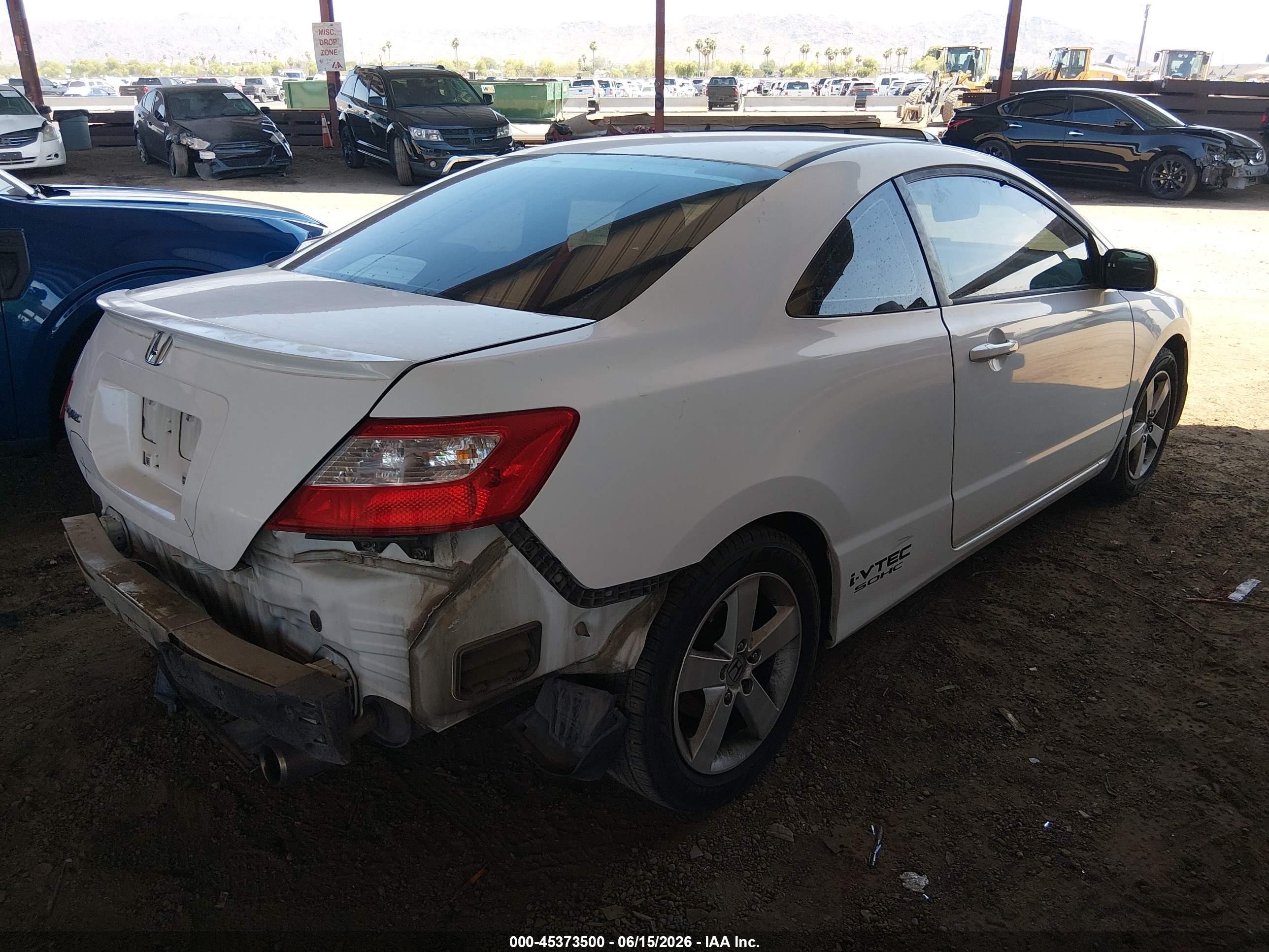 2006 Honda Civic Ex White vin: 2HGFG11866H520970