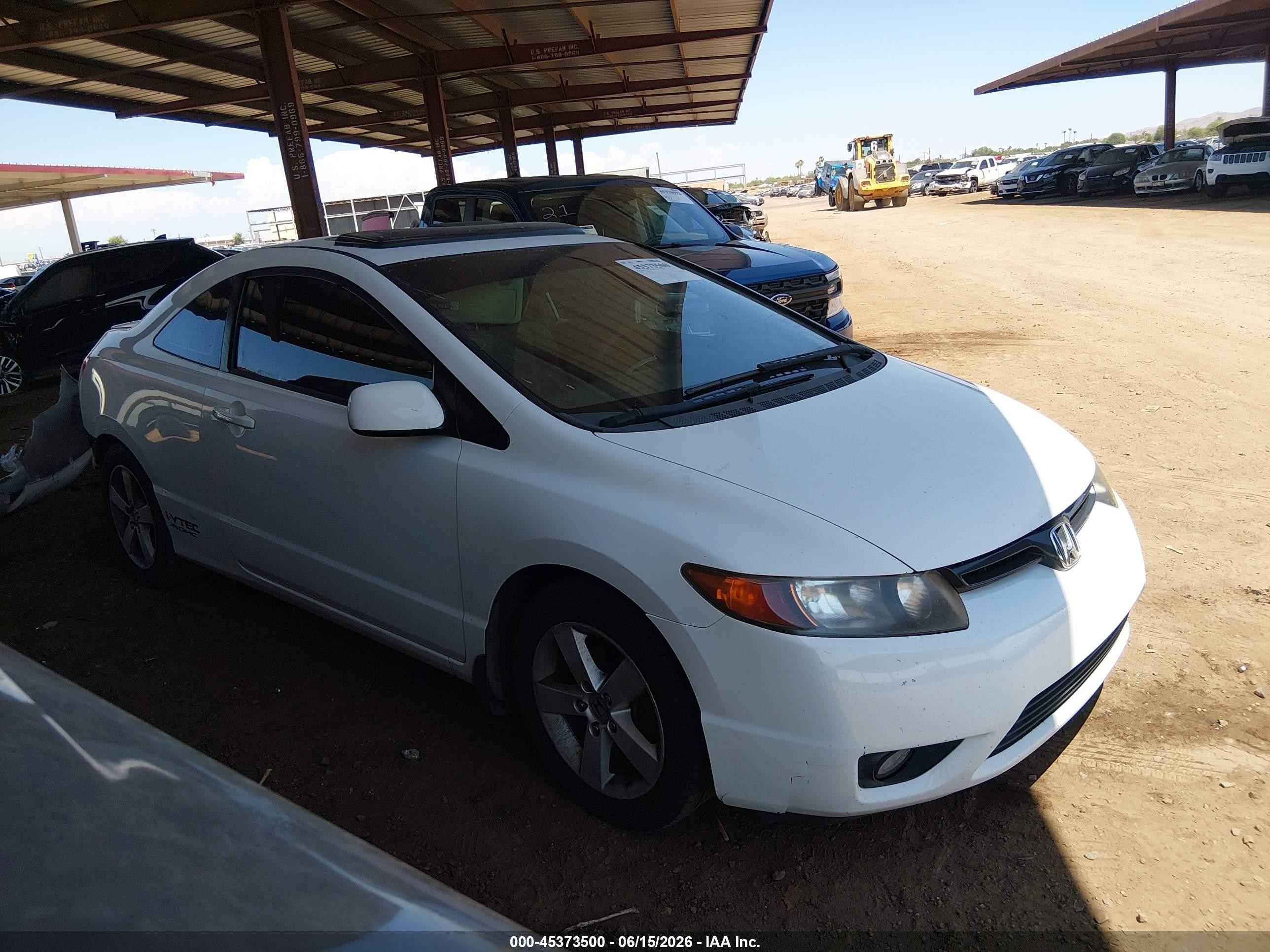2006 Honda Civic Ex White vin: 2HGFG11866H520970