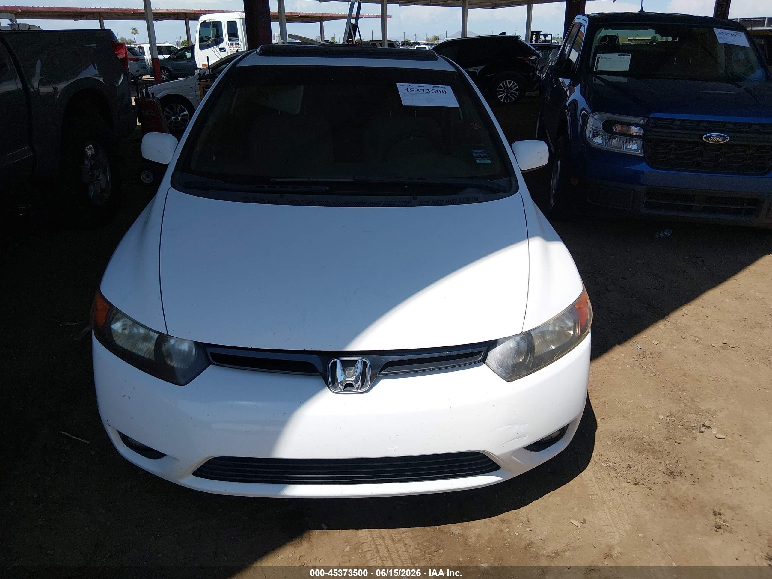 2006 Honda Civic Ex White vin: 2HGFG11866H520970