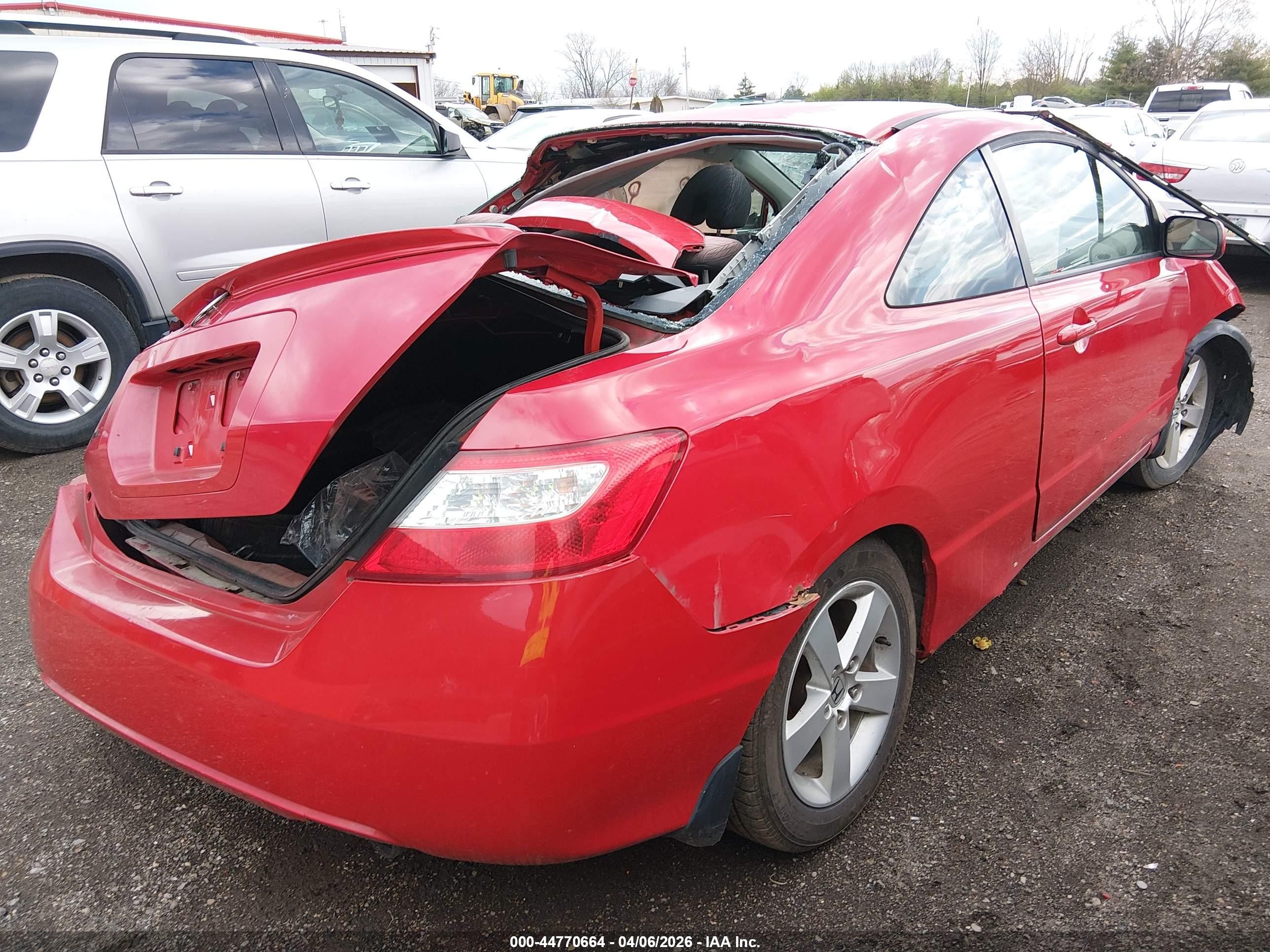 2007 Honda Civic Ex Red vin: 2HGFG11877H581505