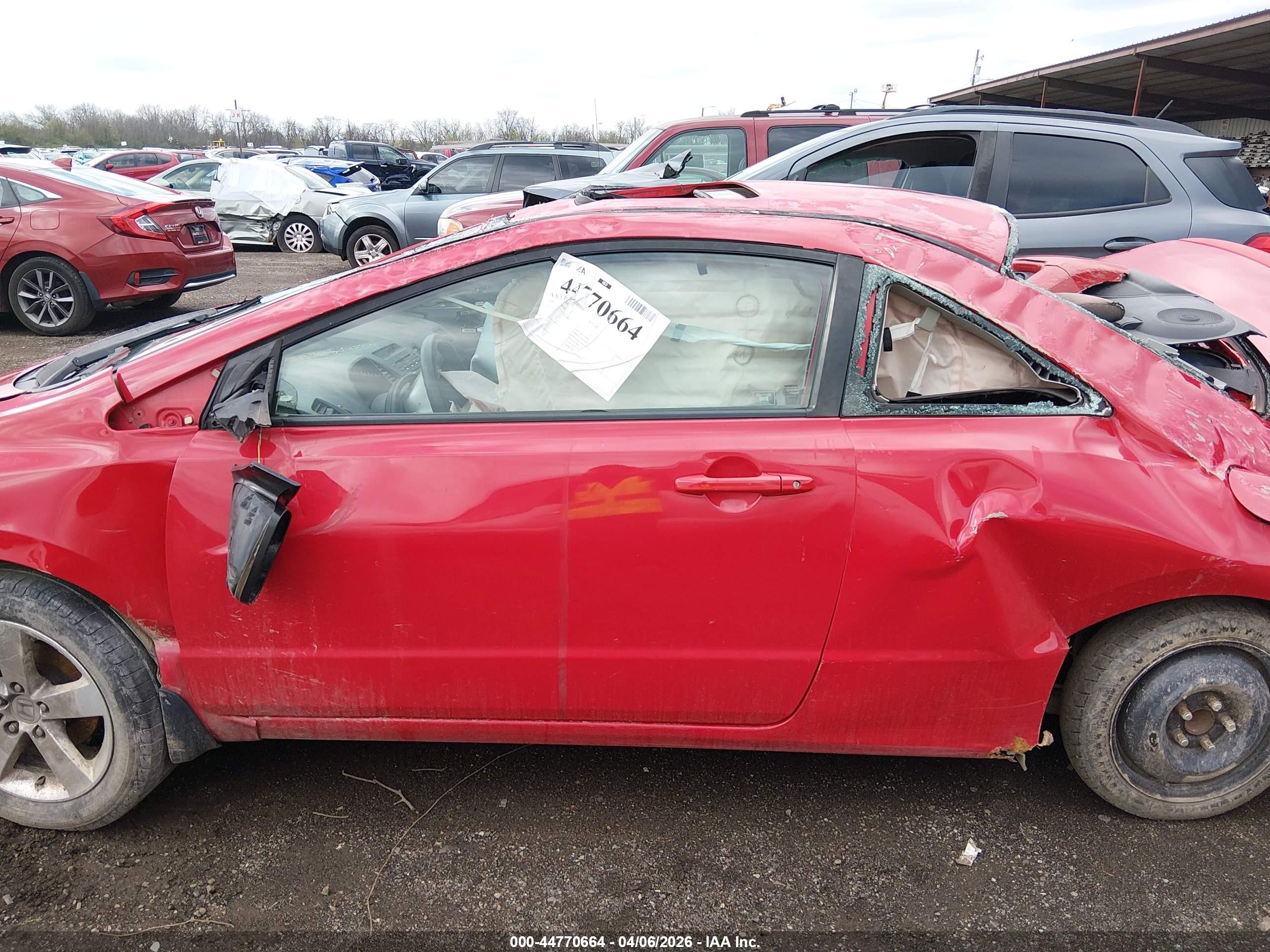 2007 Honda Civic Ex Red vin: 2HGFG11877H581505