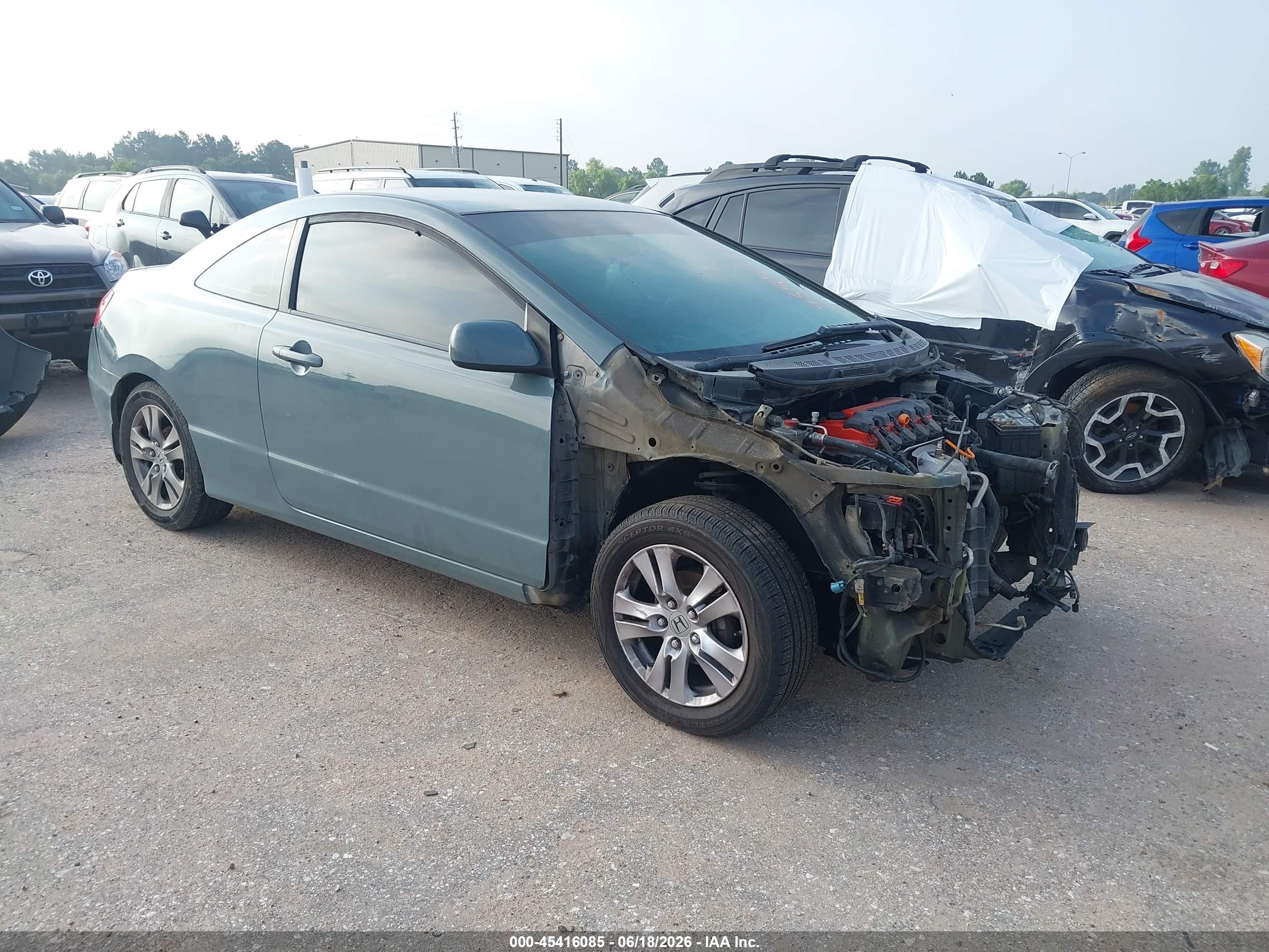 2007 Honda Civic Lx Light Blue vin: 2HGFG12607H538122
