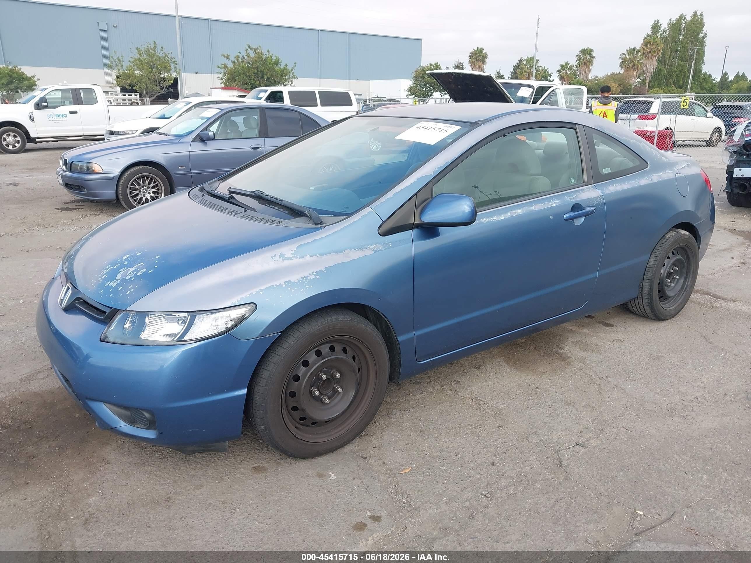 2007 Honda Civic Lx Light Blue vin: 2HGFG12607H542963
