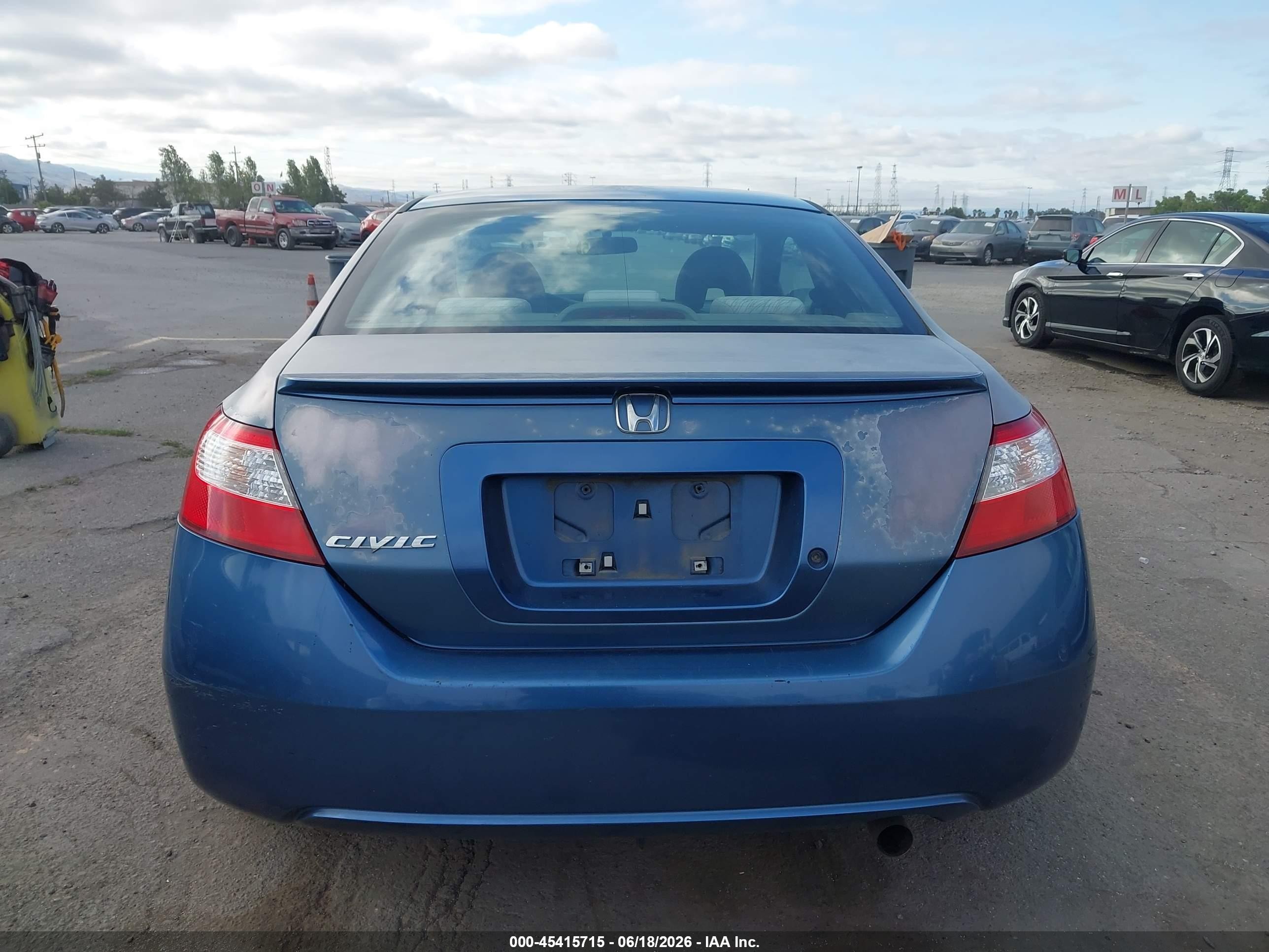 2007 Honda Civic Lx Light Blue vin: 2HGFG12607H542963