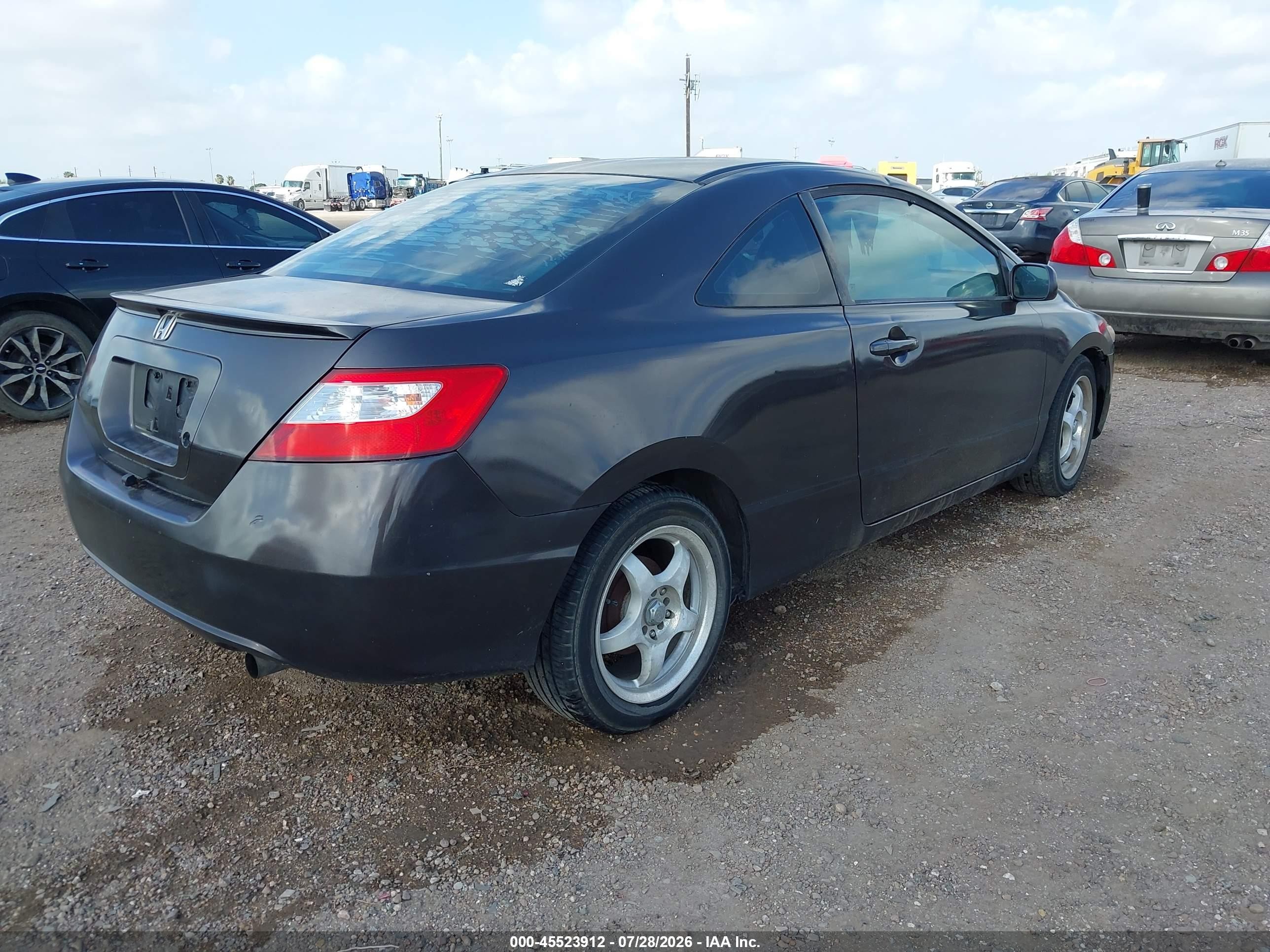 2007 Honda Civic Lx Black vin: 2HGFG12607H561576
