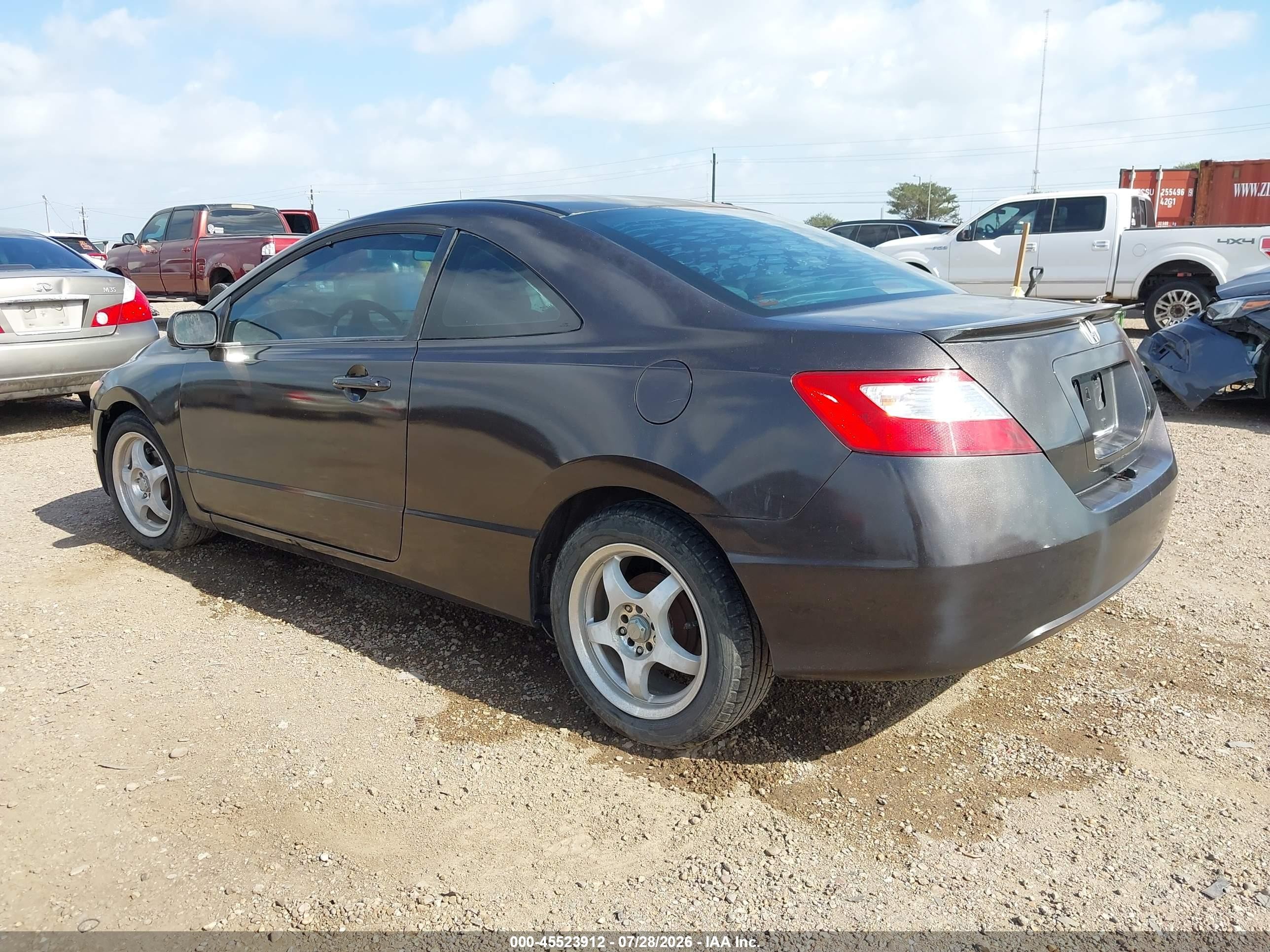 2007 Honda Civic Lx Black vin: 2HGFG12607H561576