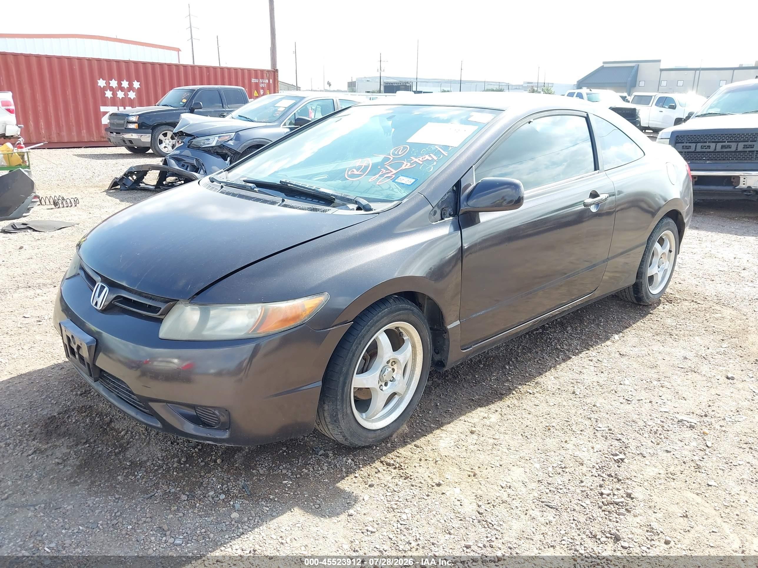 2007 Honda Civic Lx Black vin: 2HGFG12607H561576