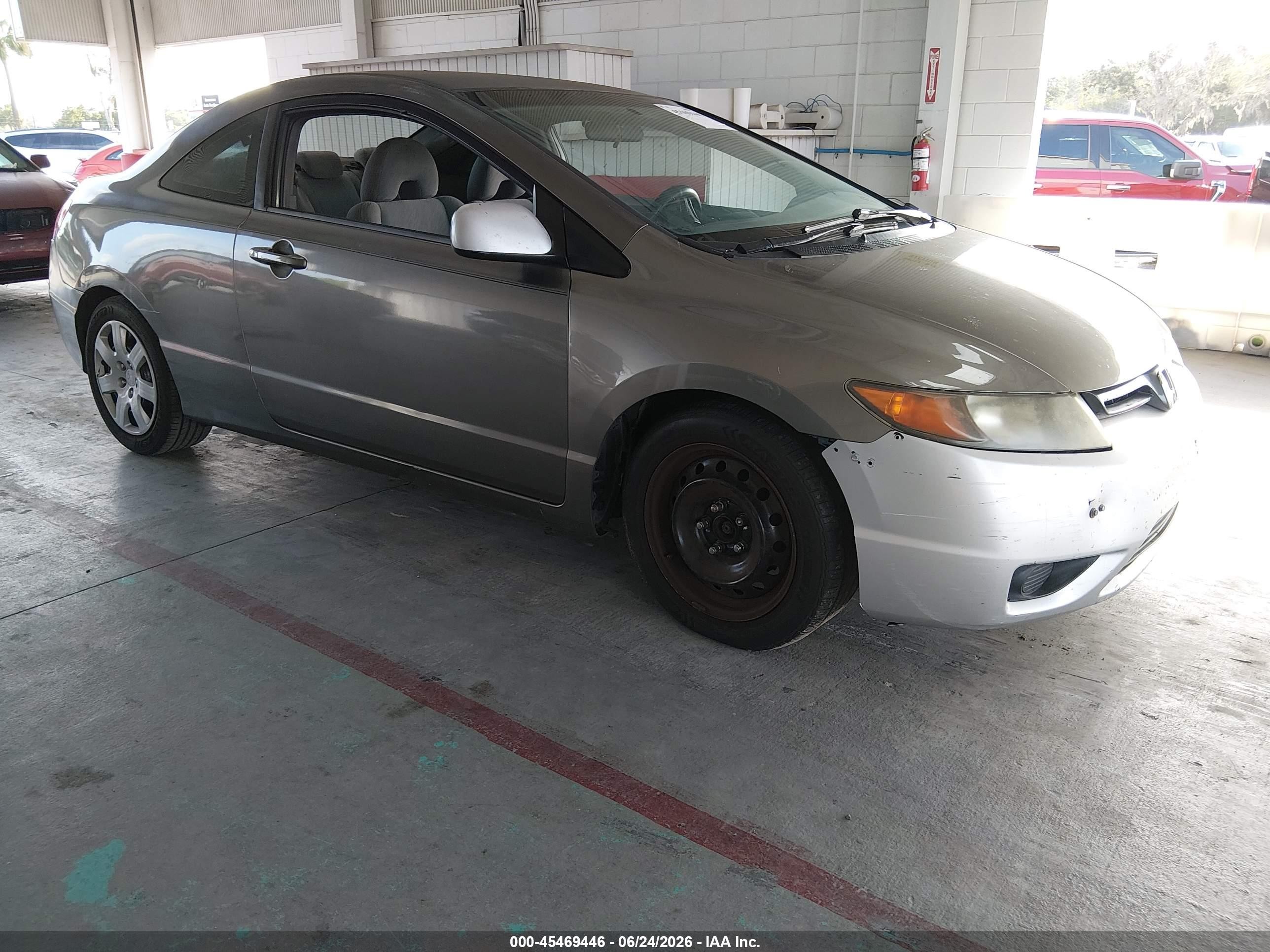 2007 Honda Civic Lx Gray vin: 2HGFG12607H563117