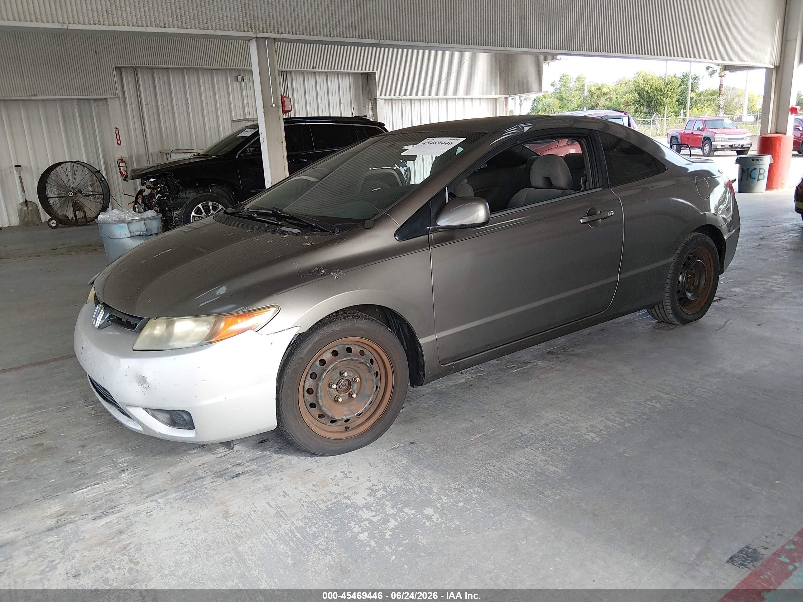 2007 Honda Civic Lx Gray vin: 2HGFG12607H563117