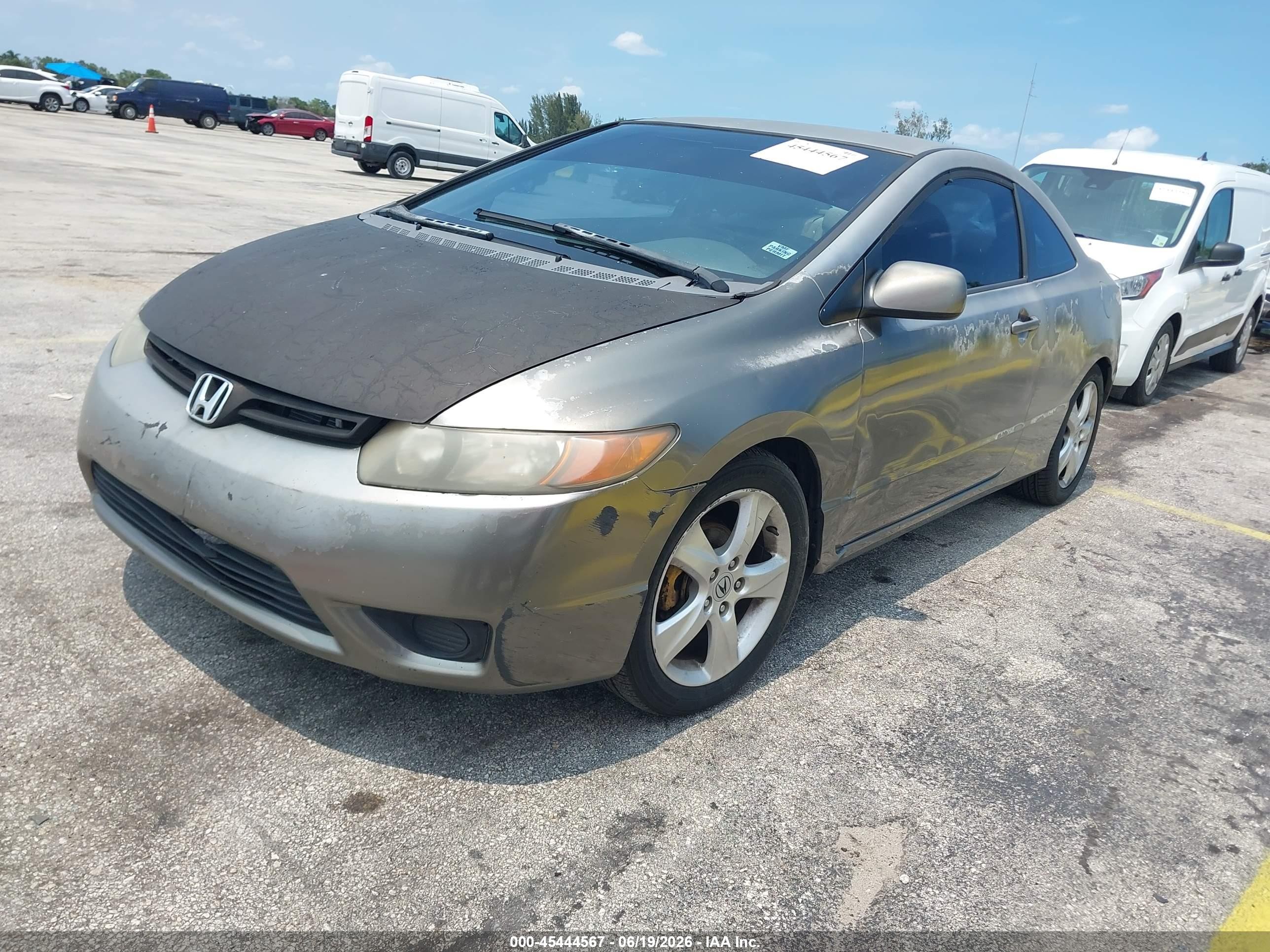 2007 Honda Civic Lx Gray vin: 2HGFG12607H581732