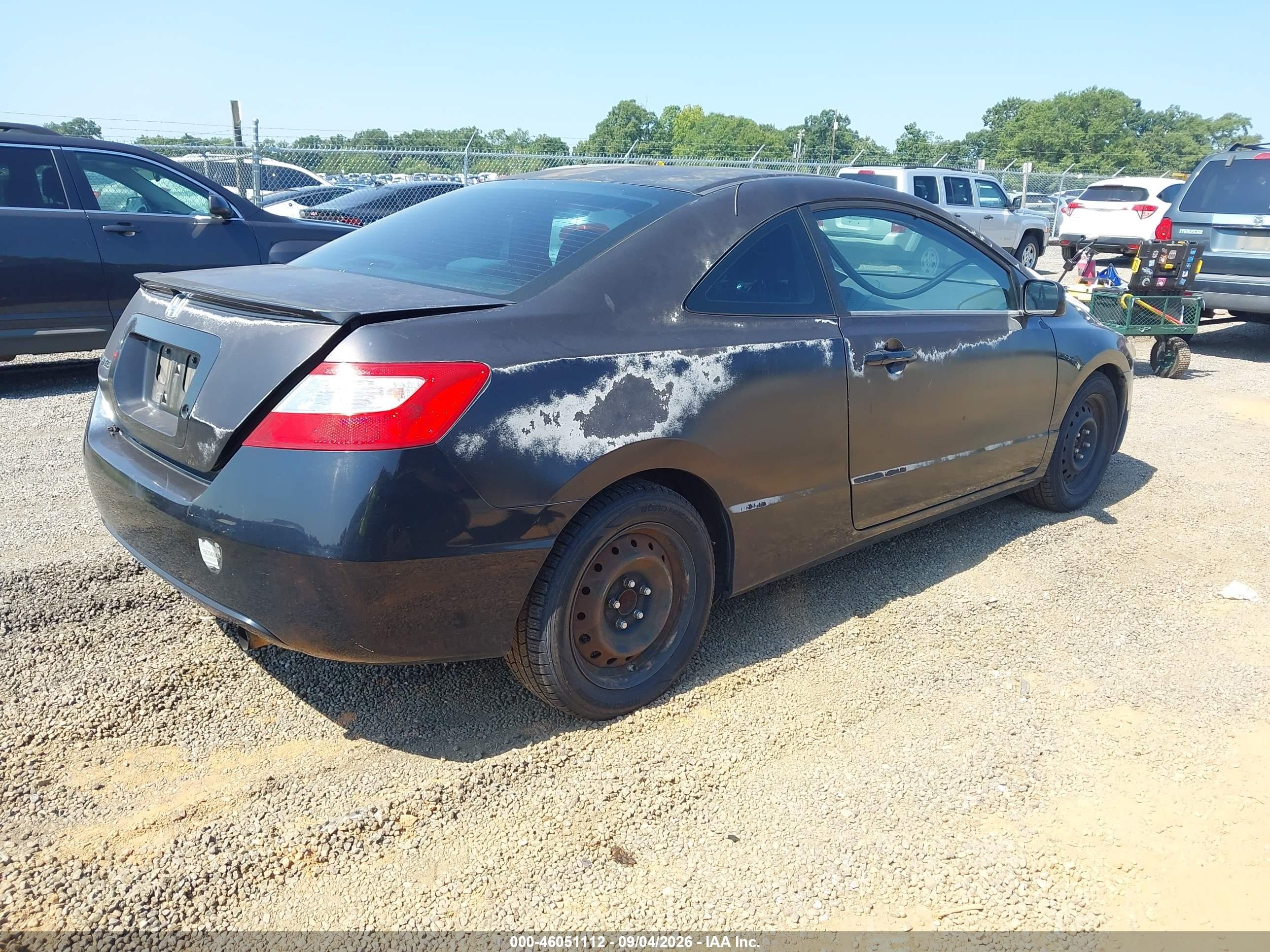 2008 Honda Civic Lx Black vin: 2HGFG12608H503257