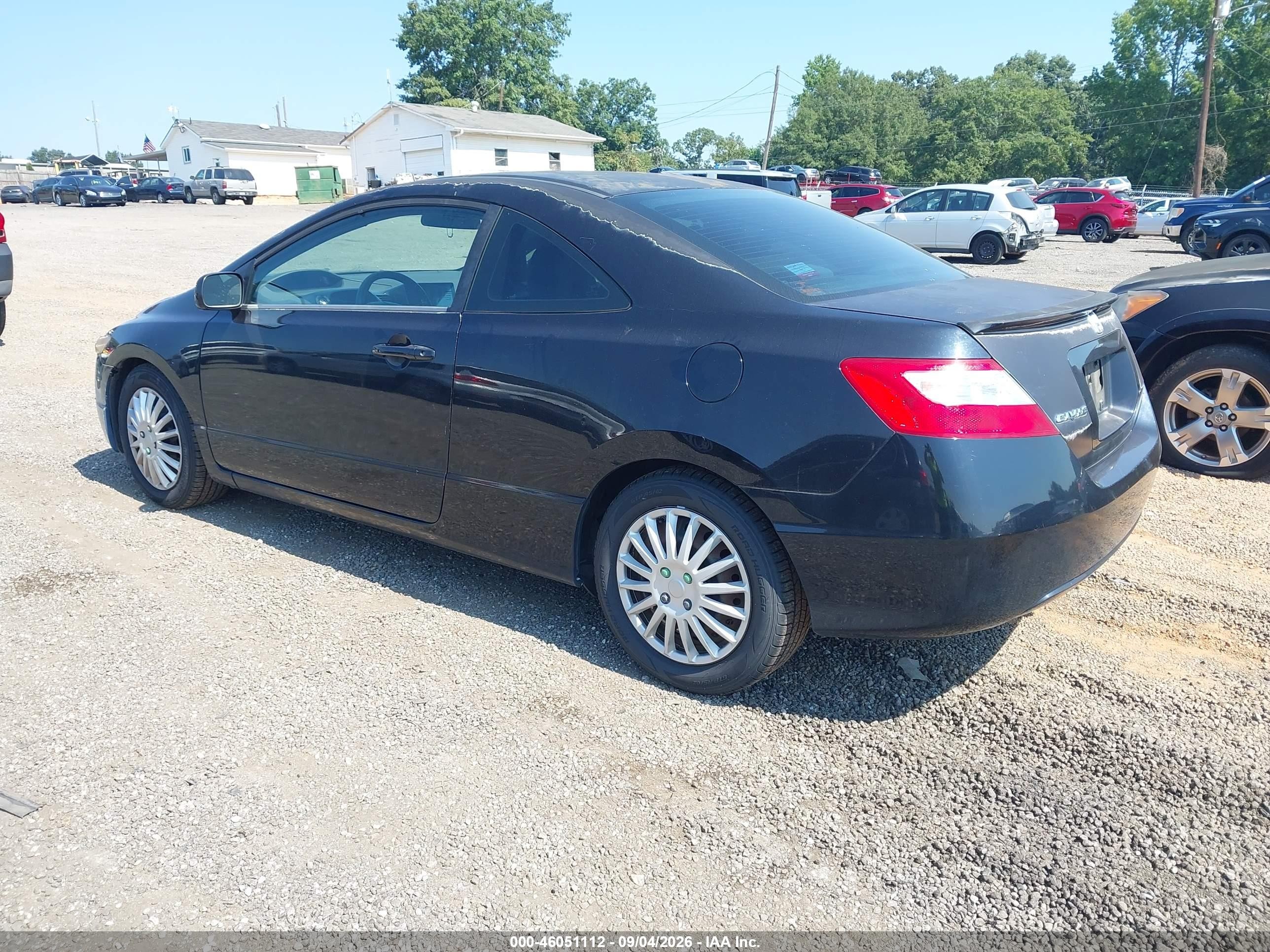 2008 Honda Civic Lx Black vin: 2HGFG12608H503257
