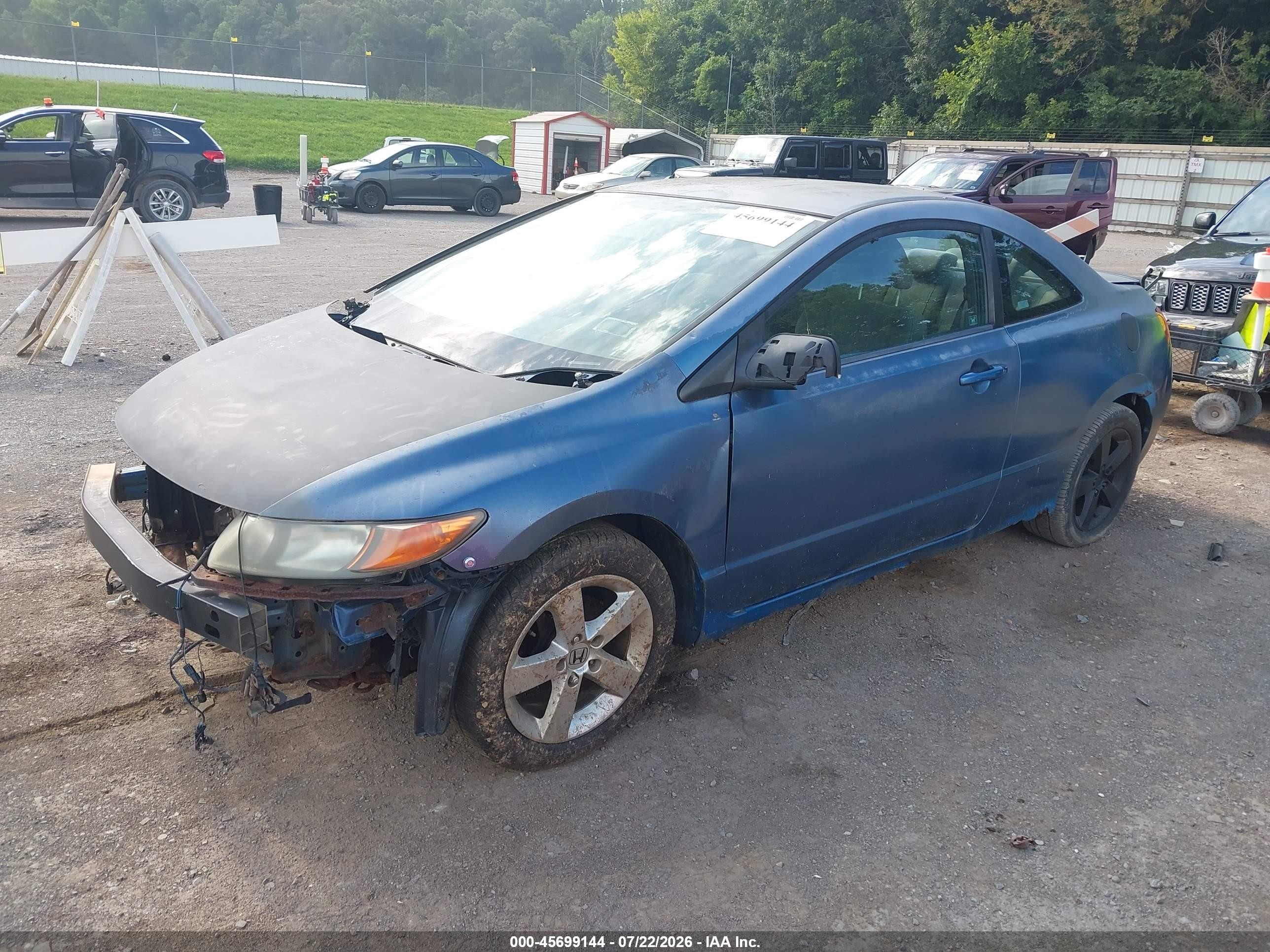 2008 Honda Civic Lx Blue vin: 2HGFG12608H515117