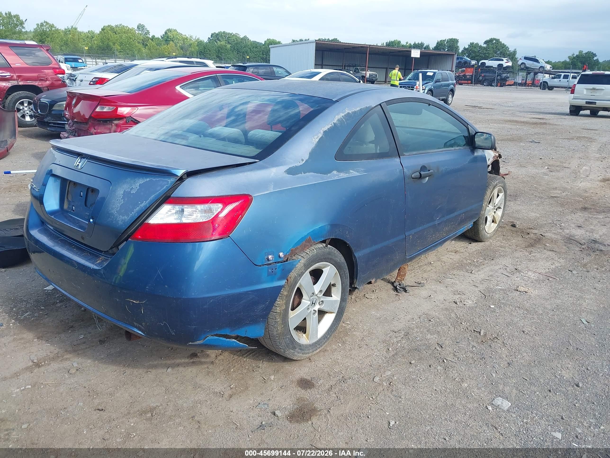 2008 Honda Civic Lx Blue vin: 2HGFG12608H515117