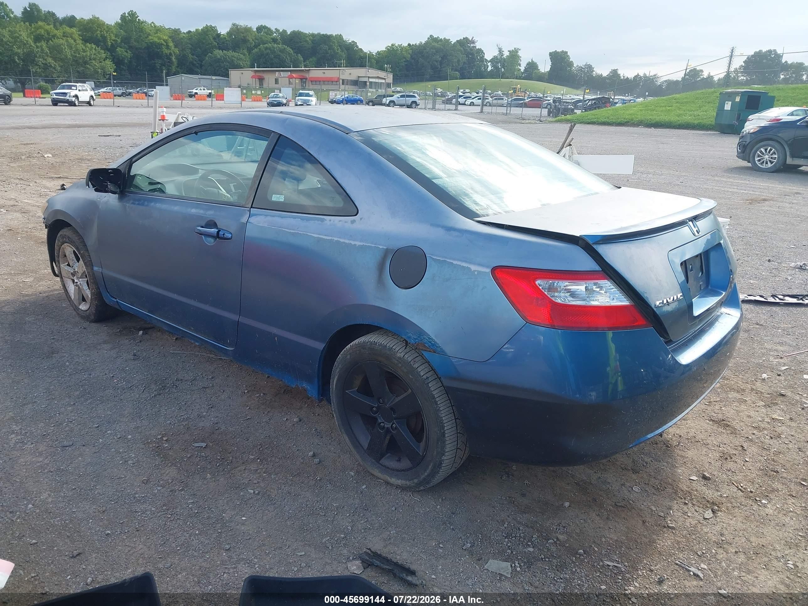 2008 Honda Civic Lx Blue vin: 2HGFG12608H515117