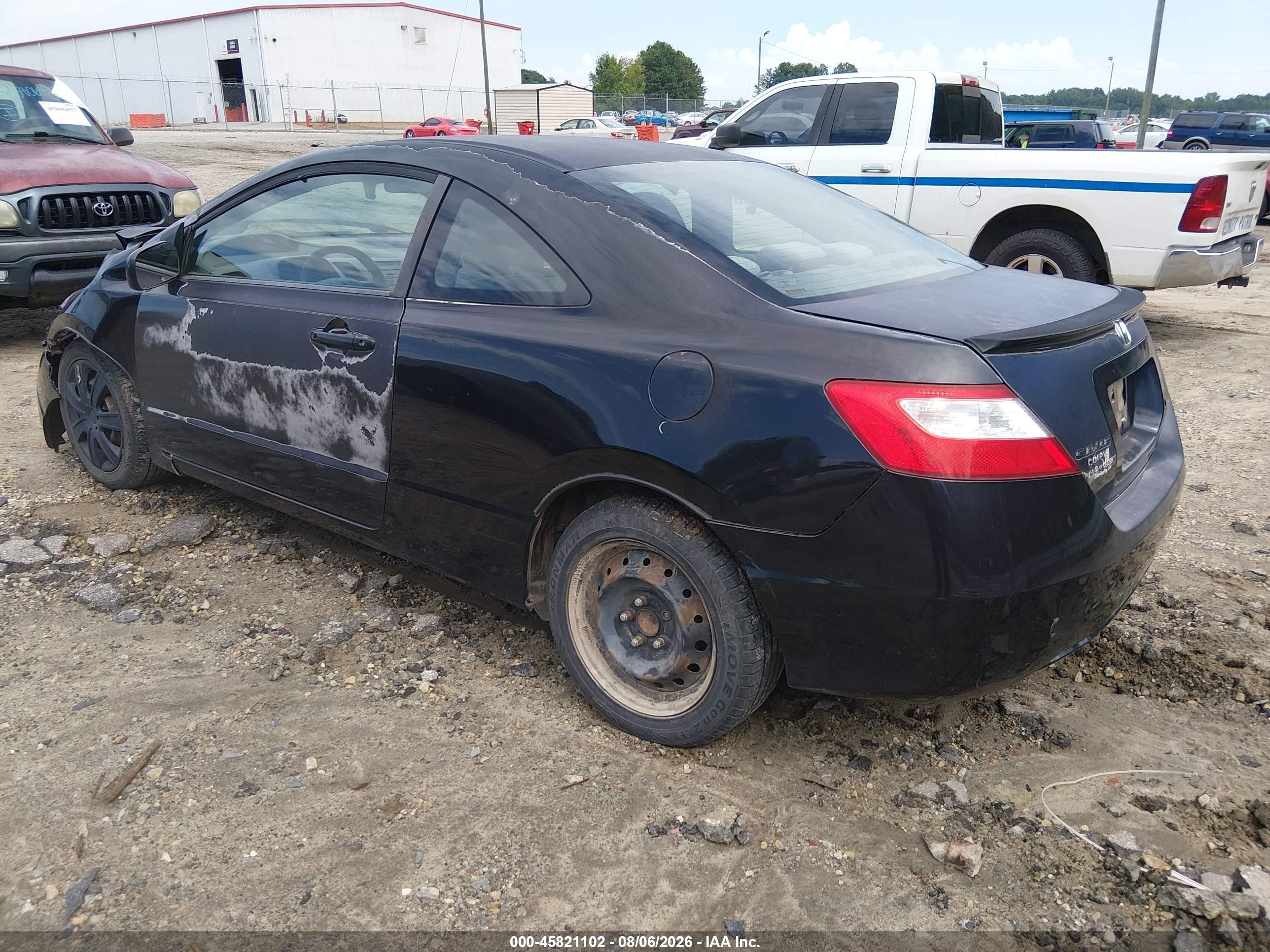2008 Honda Civic Lx Black vin: 2HGFG12608H575687