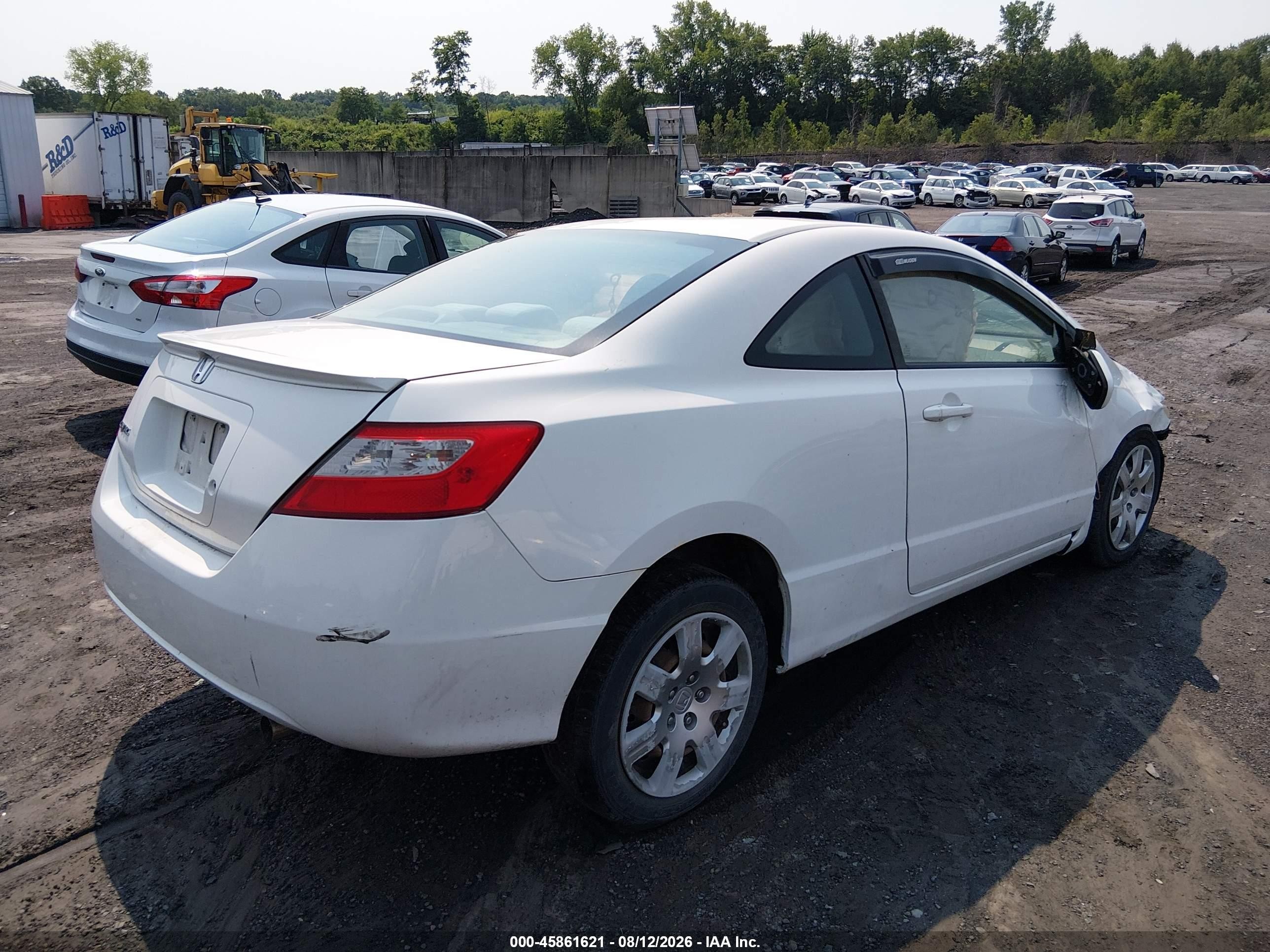 2009 Honda Civic Lx White vin: 2HGFG12609H527091