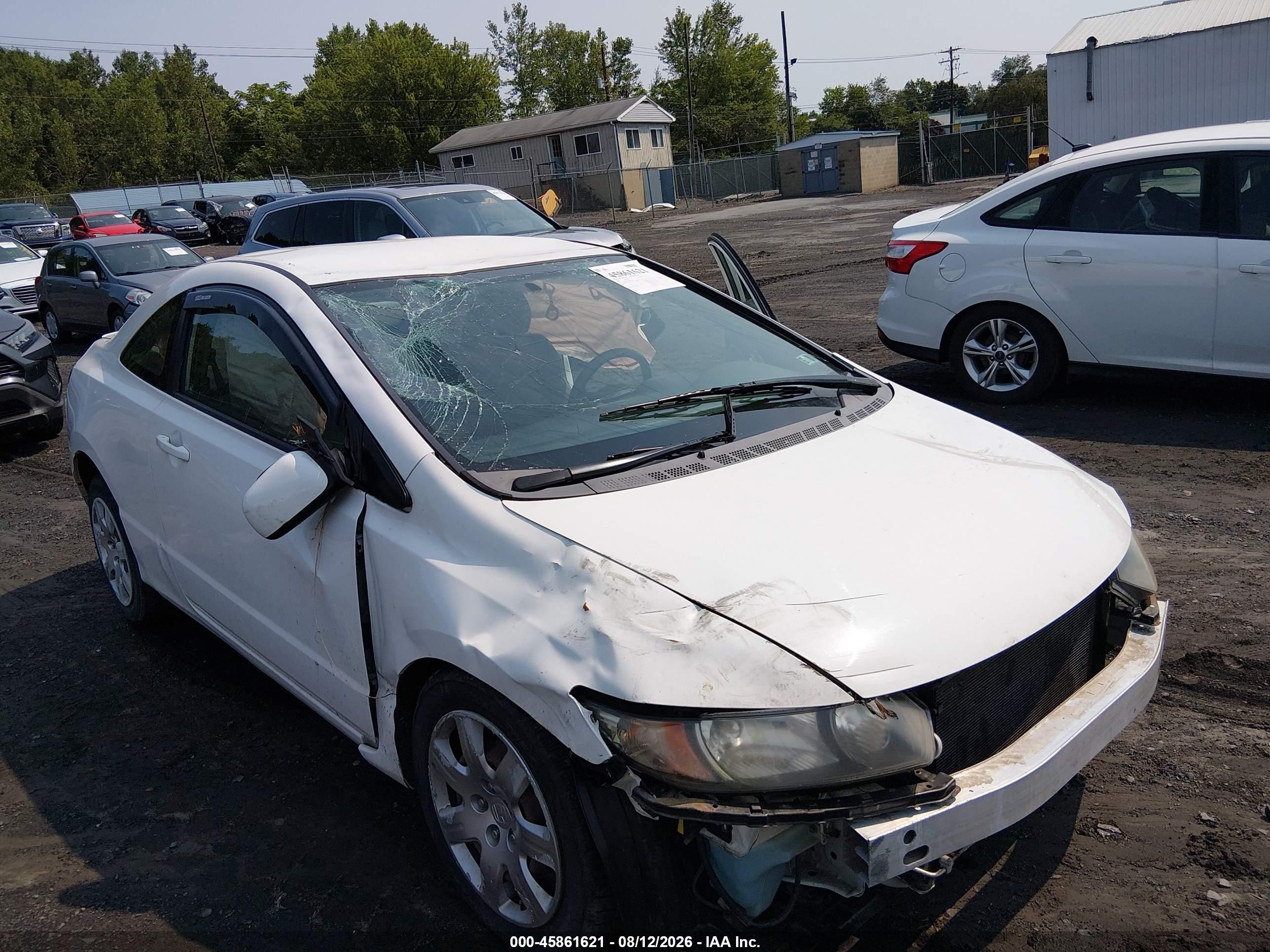 2009 Honda Civic Lx White vin: 2HGFG12609H527091