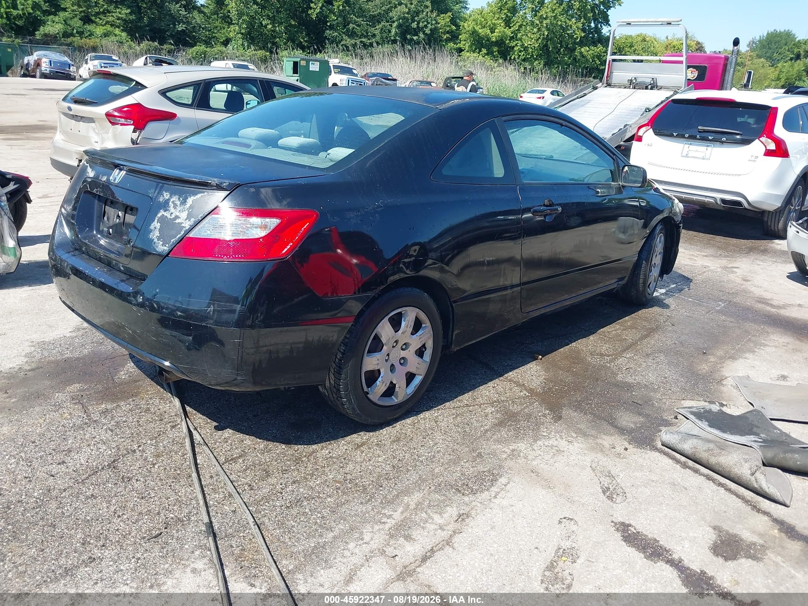 2009 Honda Civic Lx Black vin: 2HGFG12609H534560