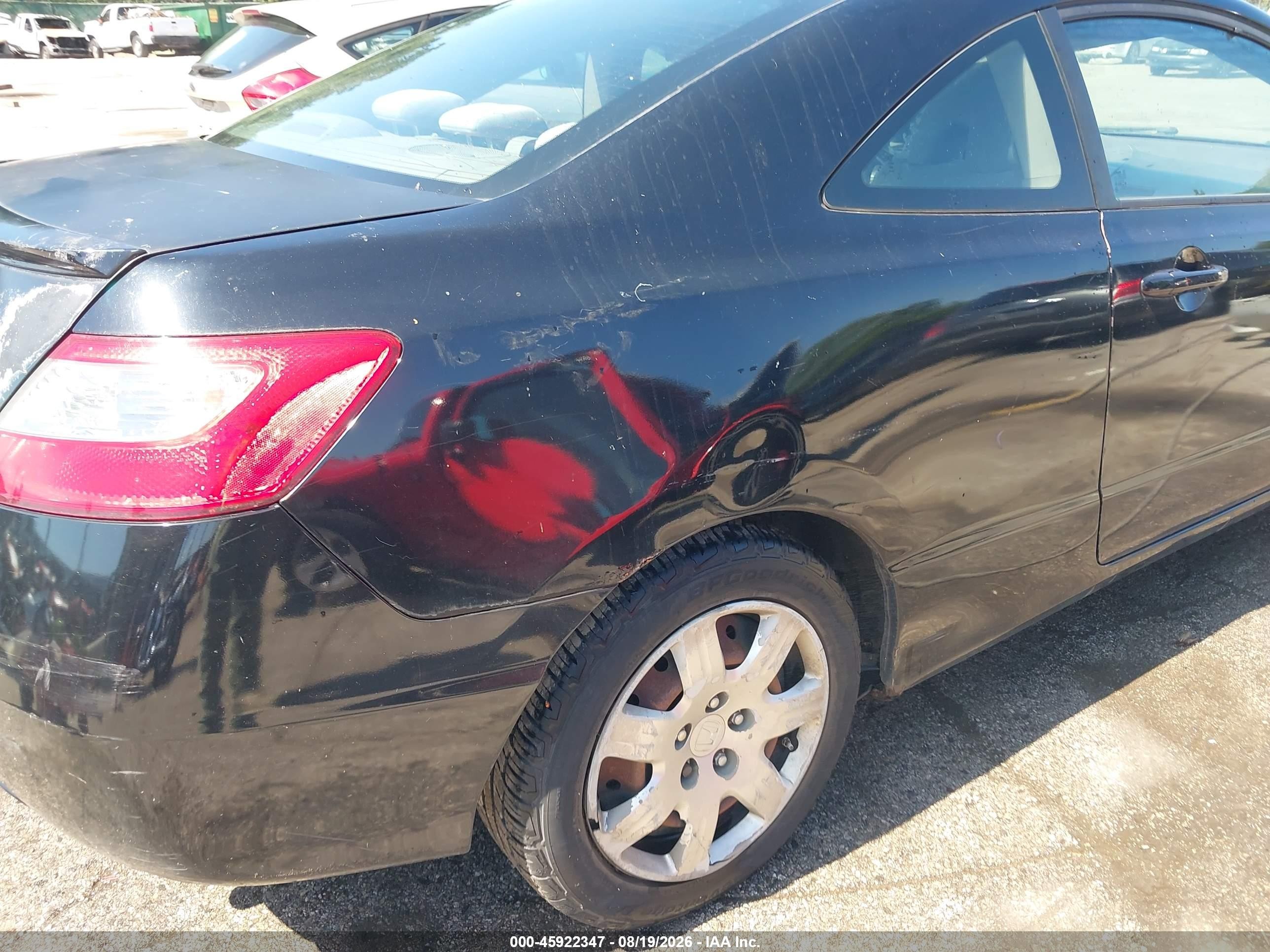 2009 Honda Civic Lx Black vin: 2HGFG12609H534560