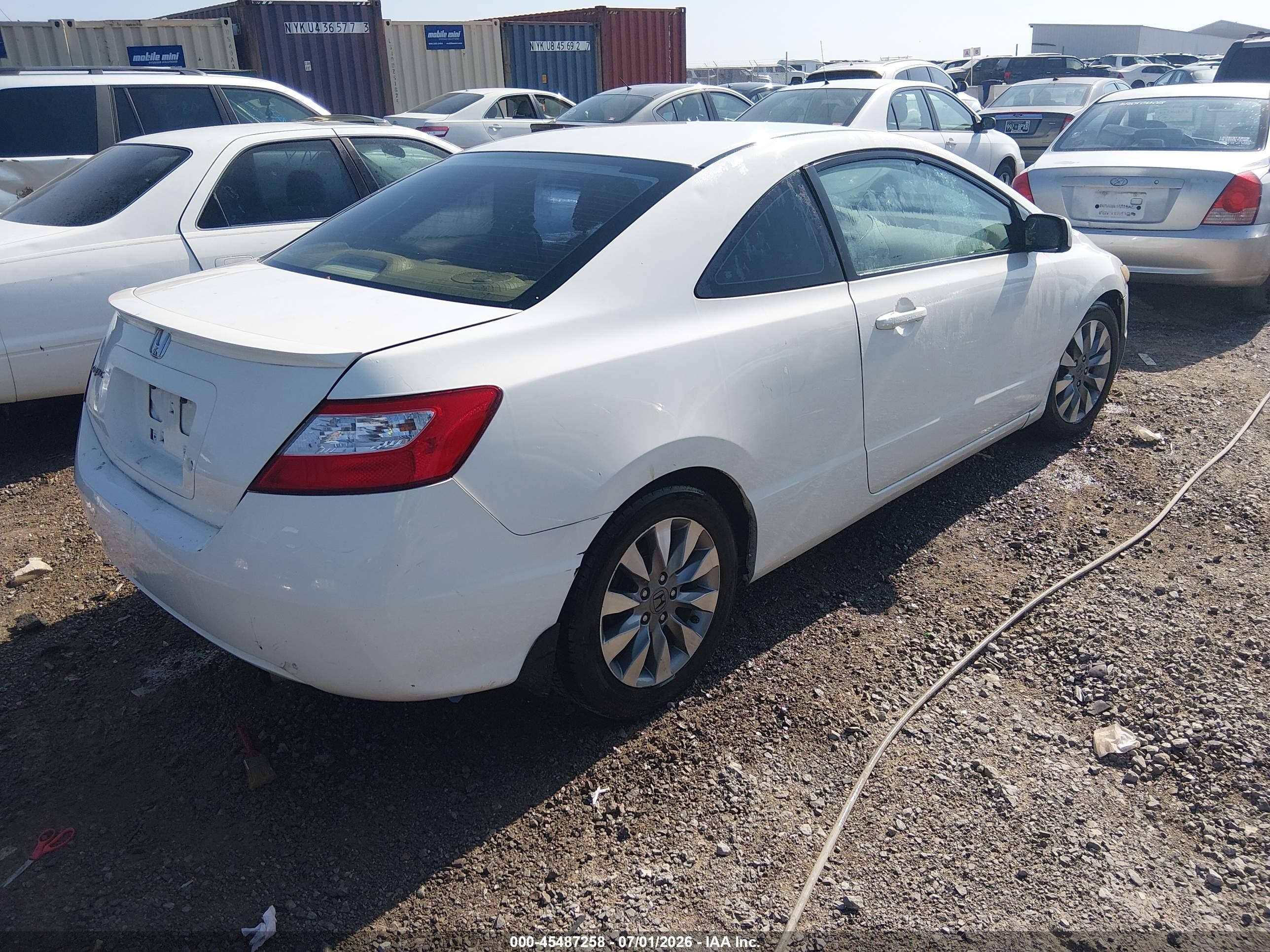 2006 Honda Civic Lx White vin: 2HGFG12616H500865