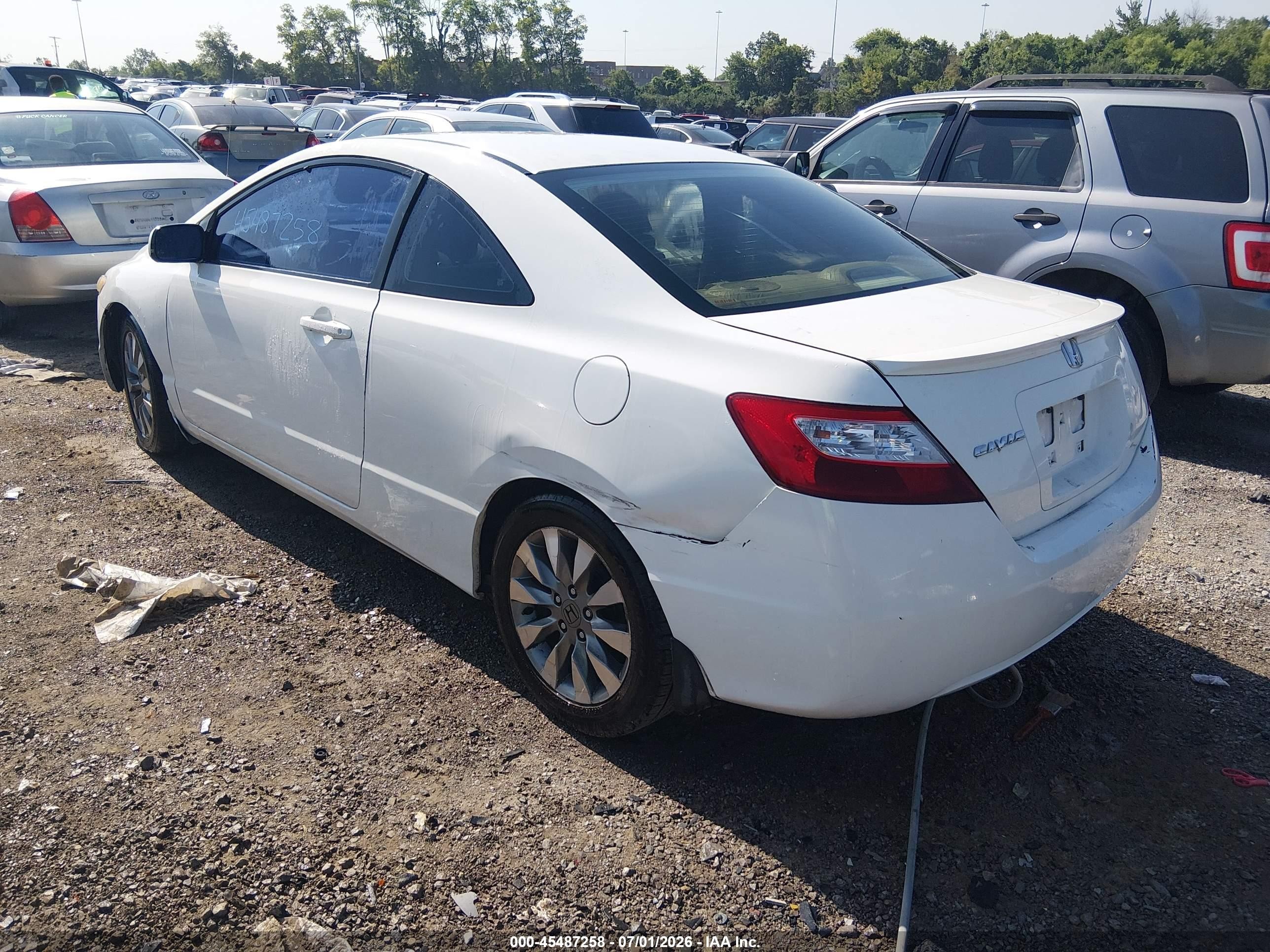 2006 Honda Civic Lx White vin: 2HGFG12616H500865