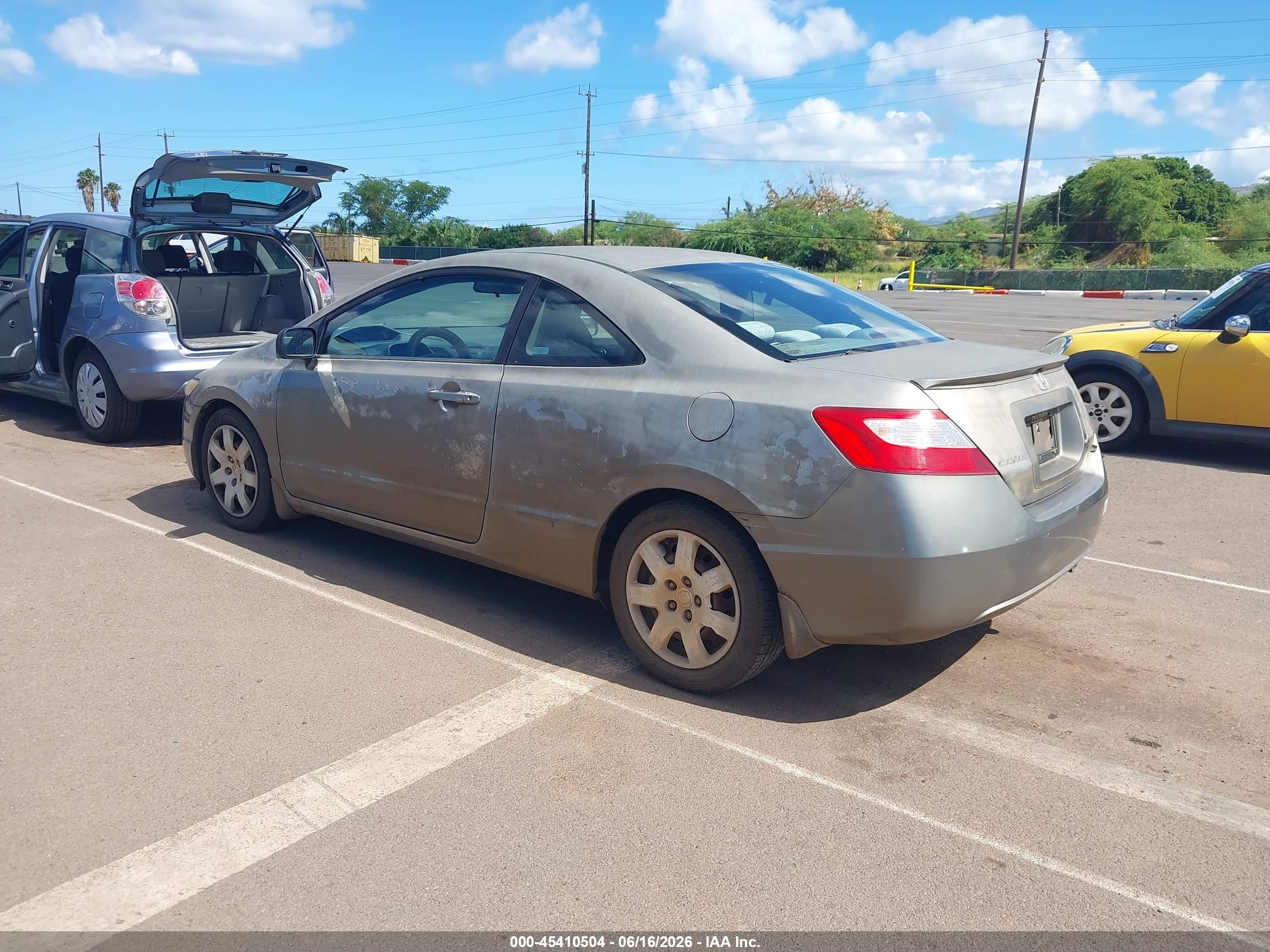 2007 Honda Civic Lx Gray vin: 2HGFG12617H510197