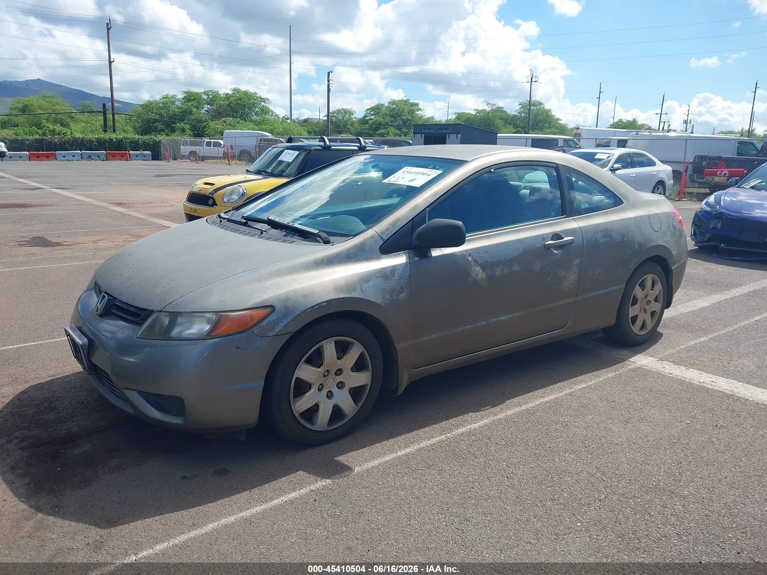 2007 Honda Civic Lx Gray vin: 2HGFG12617H510197
