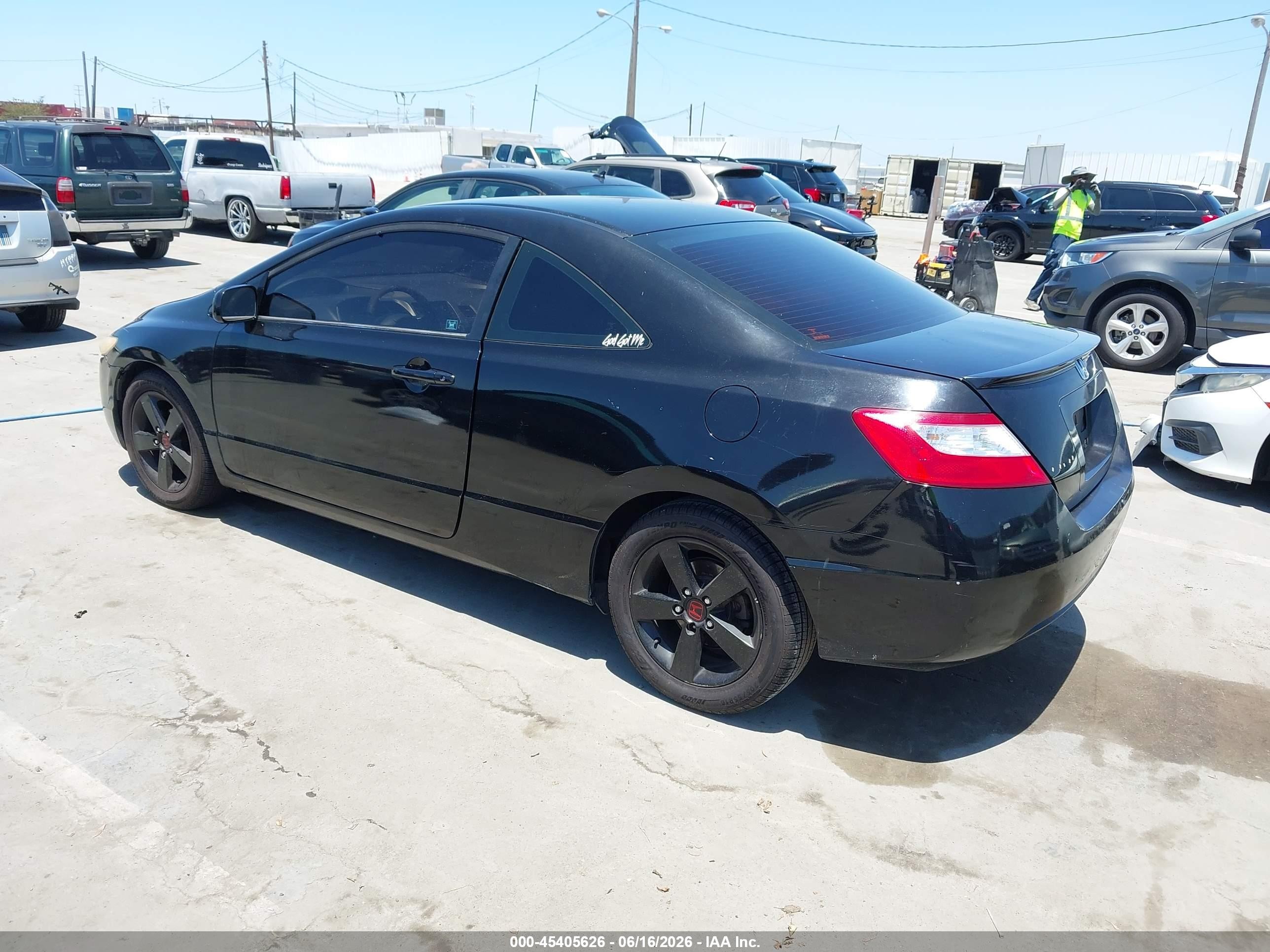 2007 Honda Civic Lx Black vin: 2HGFG12617H513553
