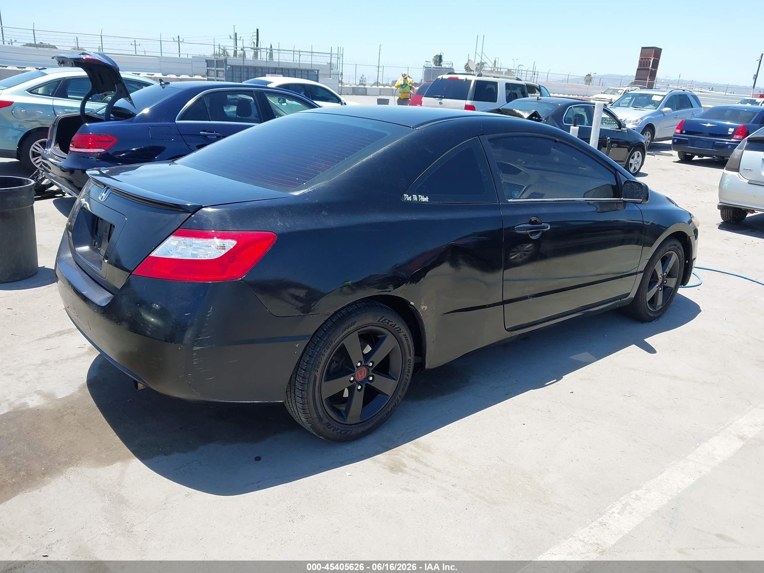 2007 Honda Civic Lx Black vin: 2HGFG12617H513553