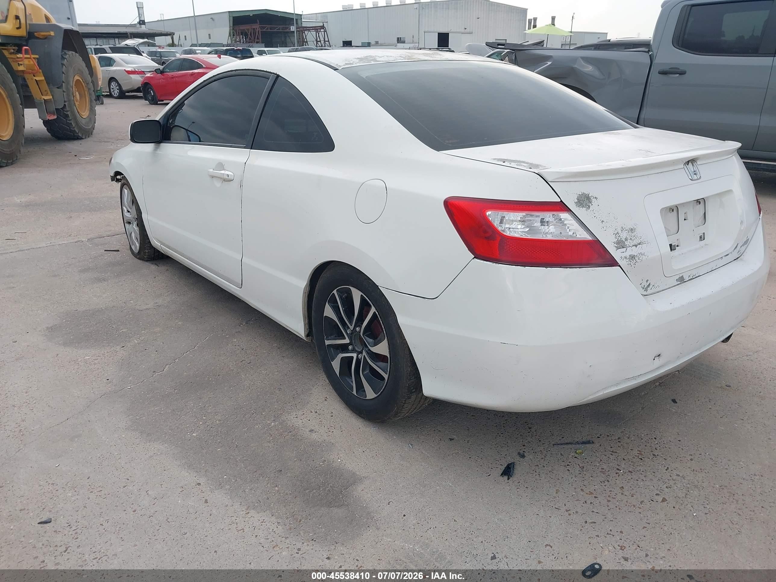 2007 Honda Civic Lx White vin: 2HGFG12617H540364