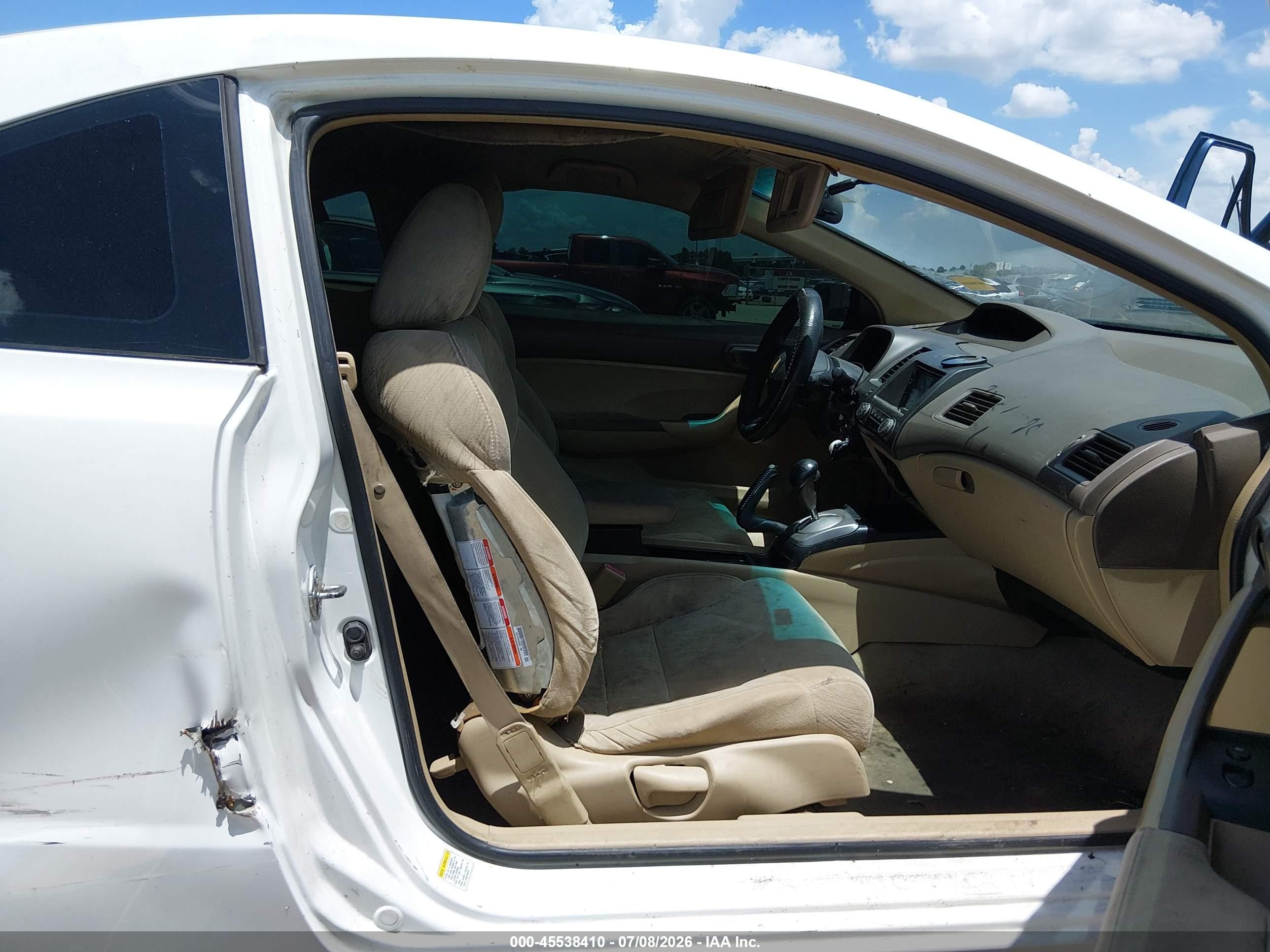 2007 Honda Civic Lx White vin: 2HGFG12617H540364